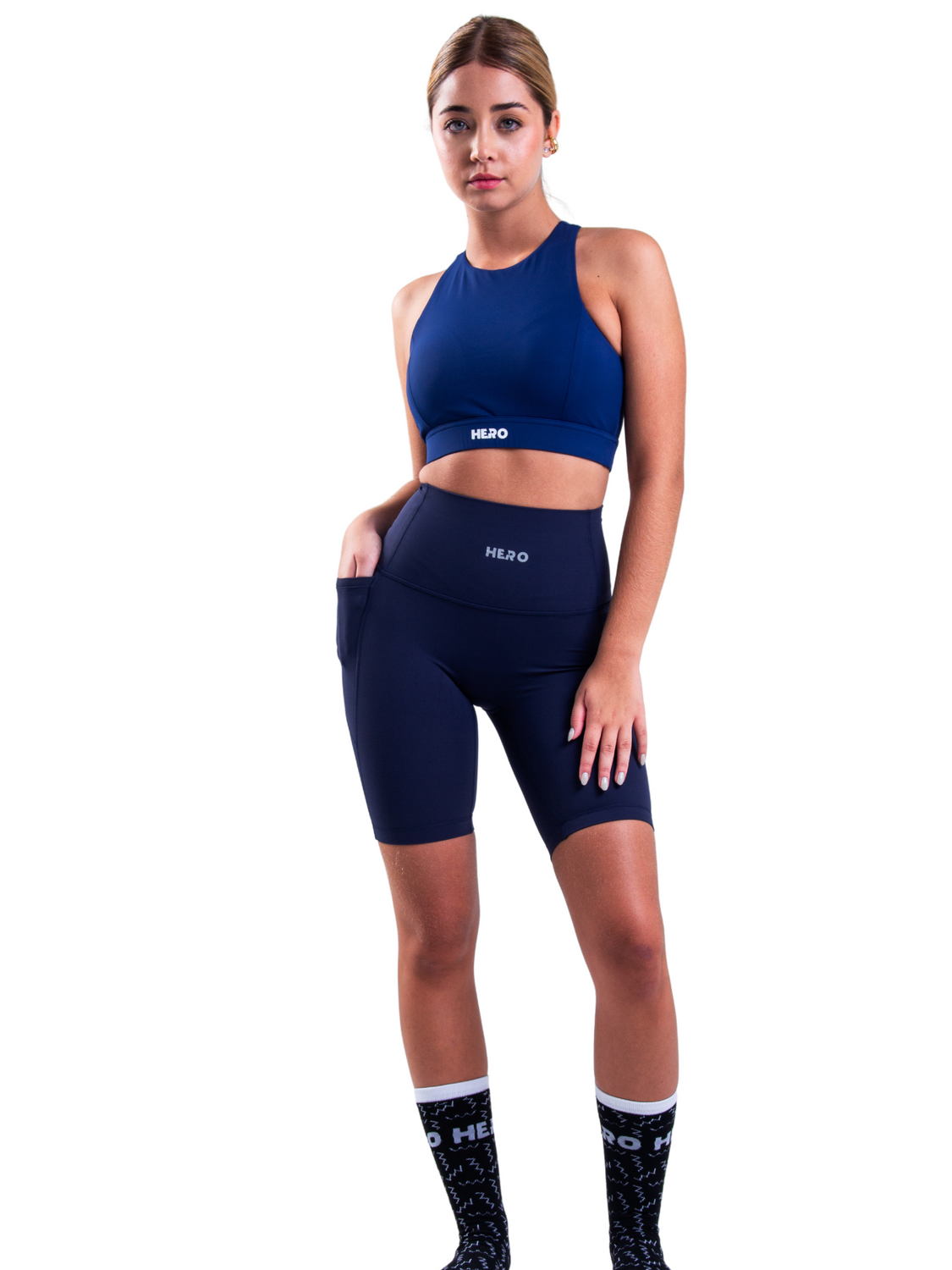 BIKER DEPORTIVO DE DAMA CON BOLSILLOS AZUL