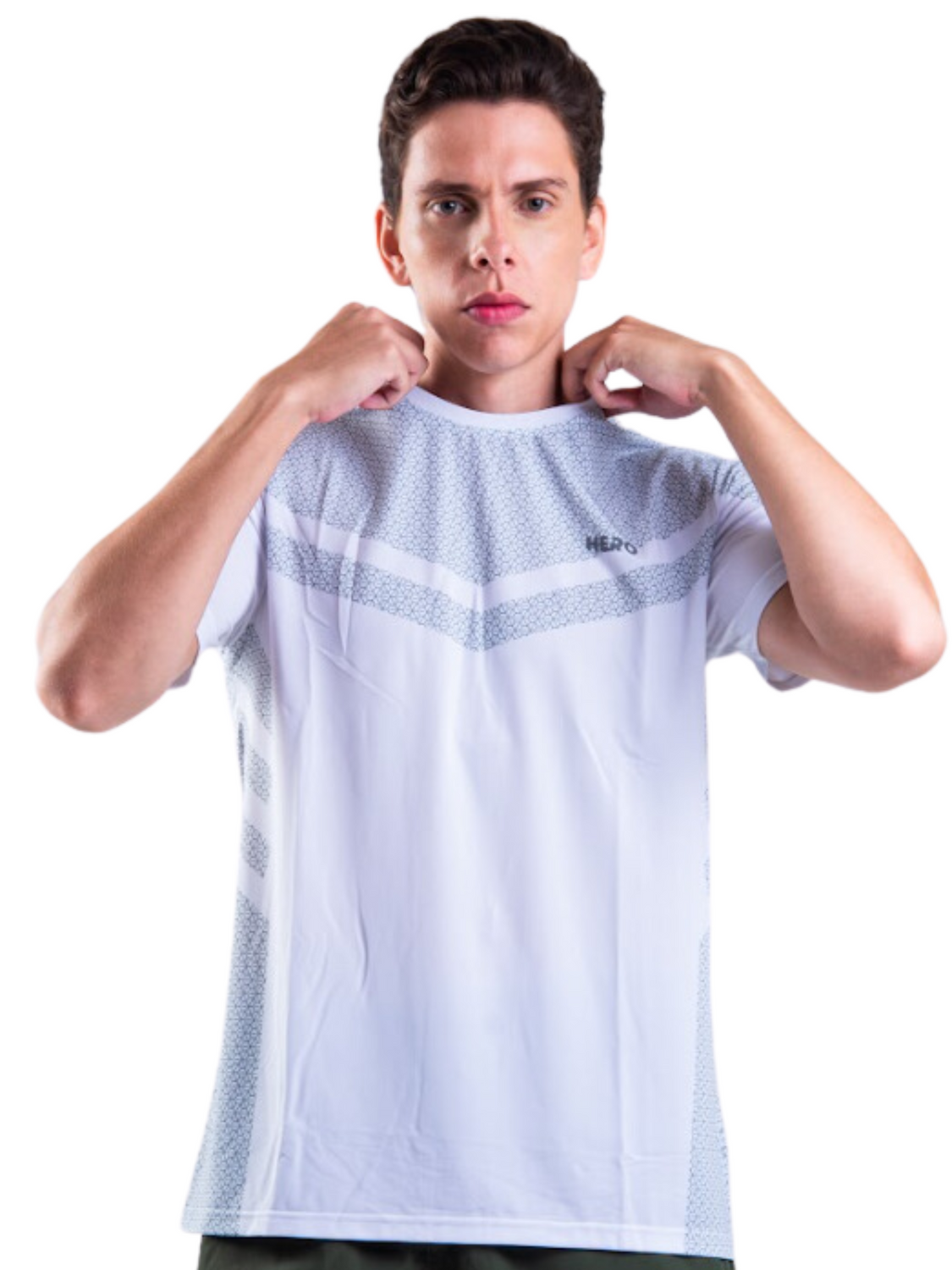 FRANELA DE CABALLERO LINEA EN V HERO BLANCO