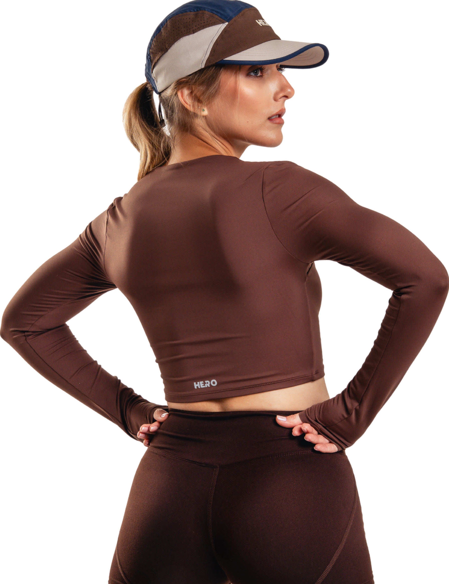 ACTIVE FLOW CROP TOP HERO MARRON