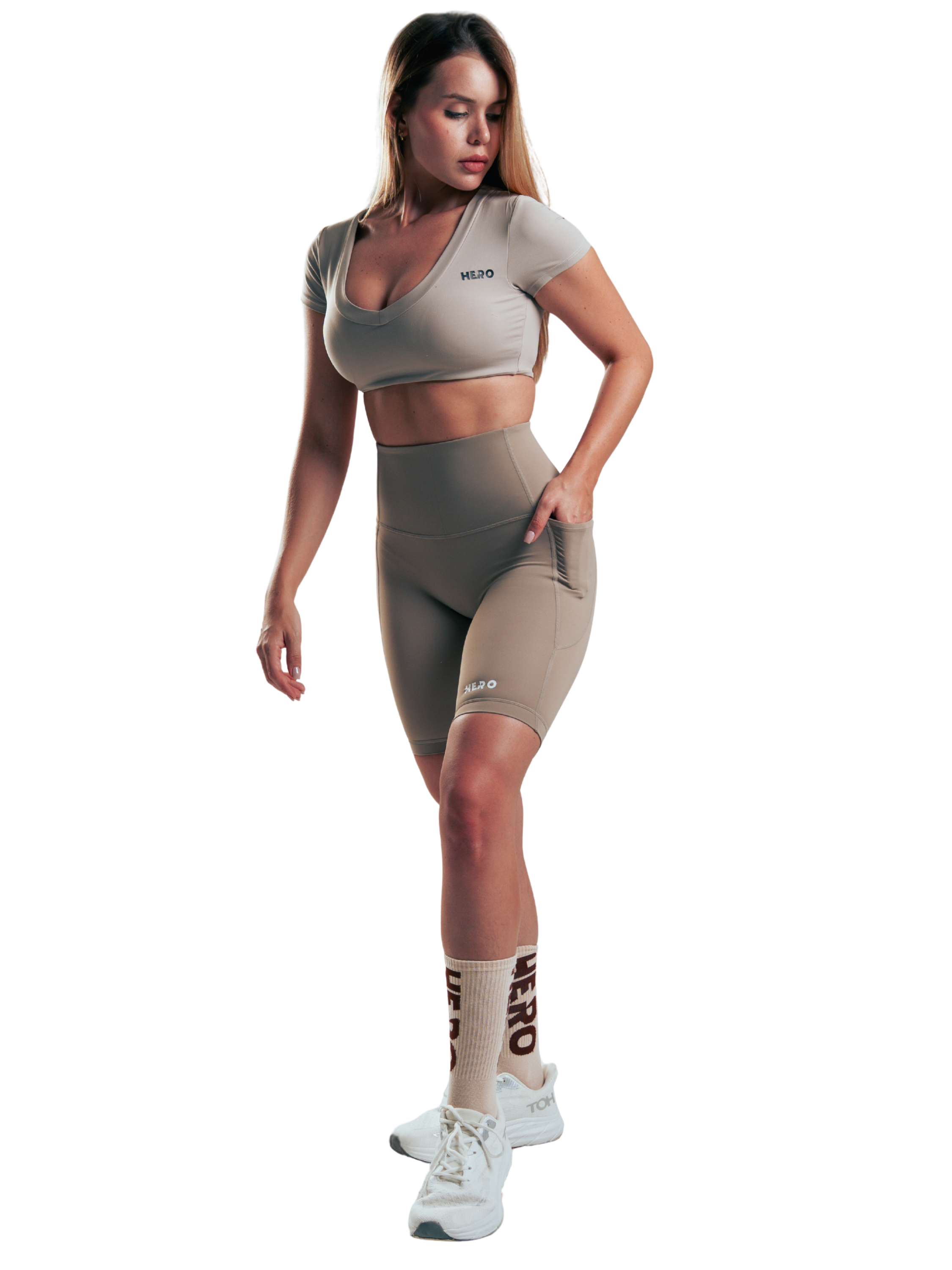 BIKER DE DAMA CON BOLSILLOS BEIGE