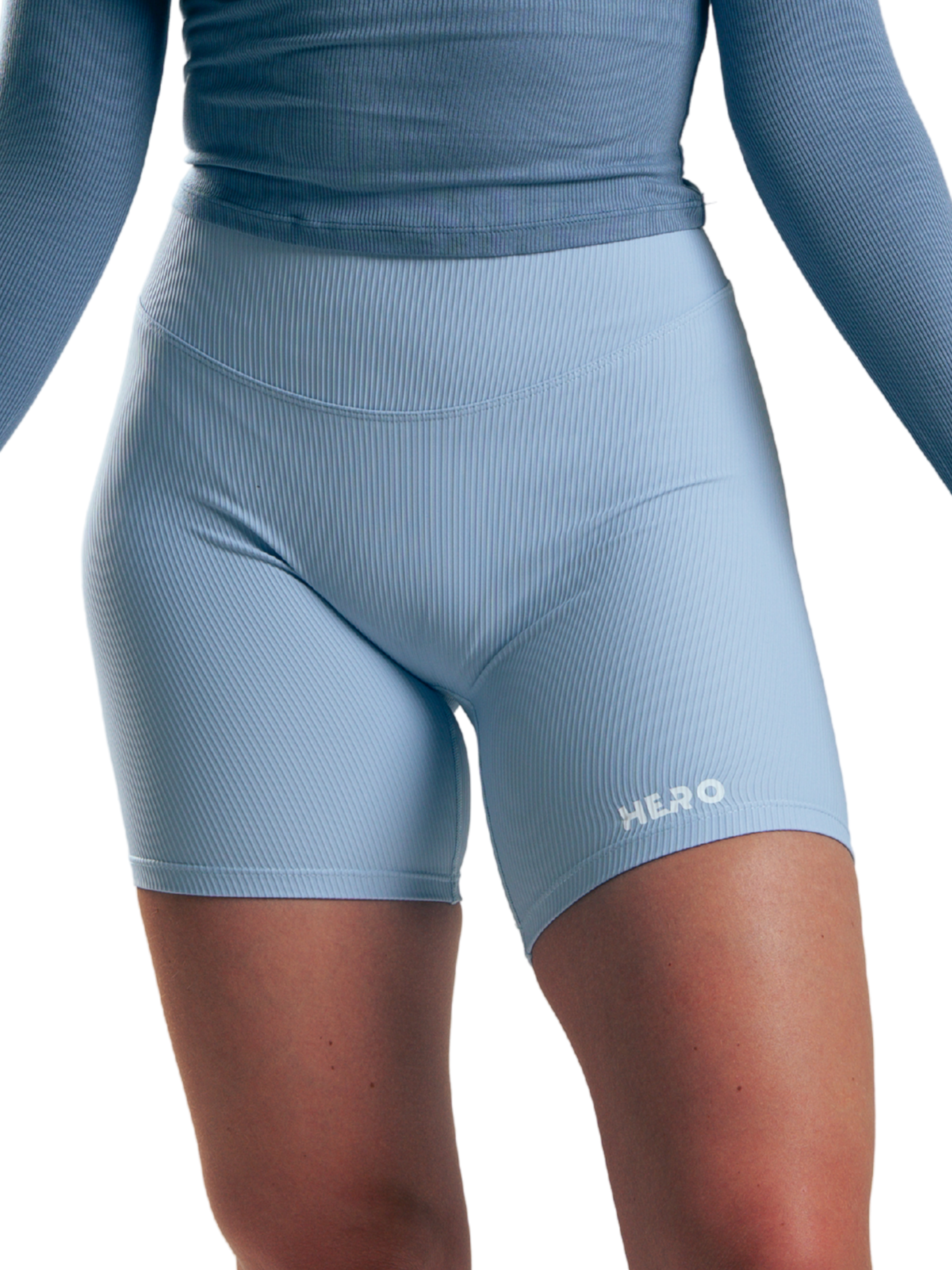 BIKER RIBBED FIT HERO AZUL BEBE