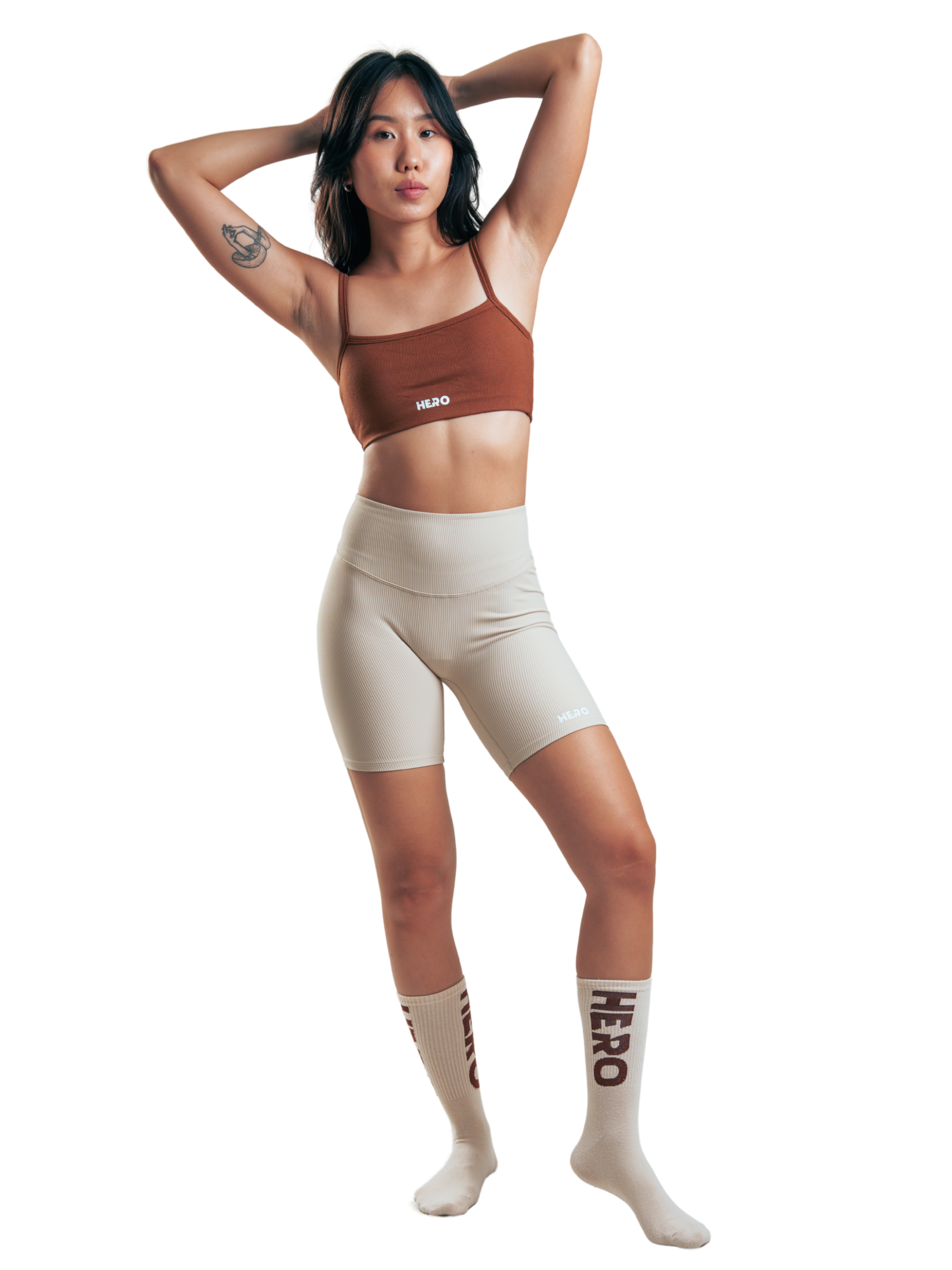 BIKER RIBBED FIT HERO BEIGE