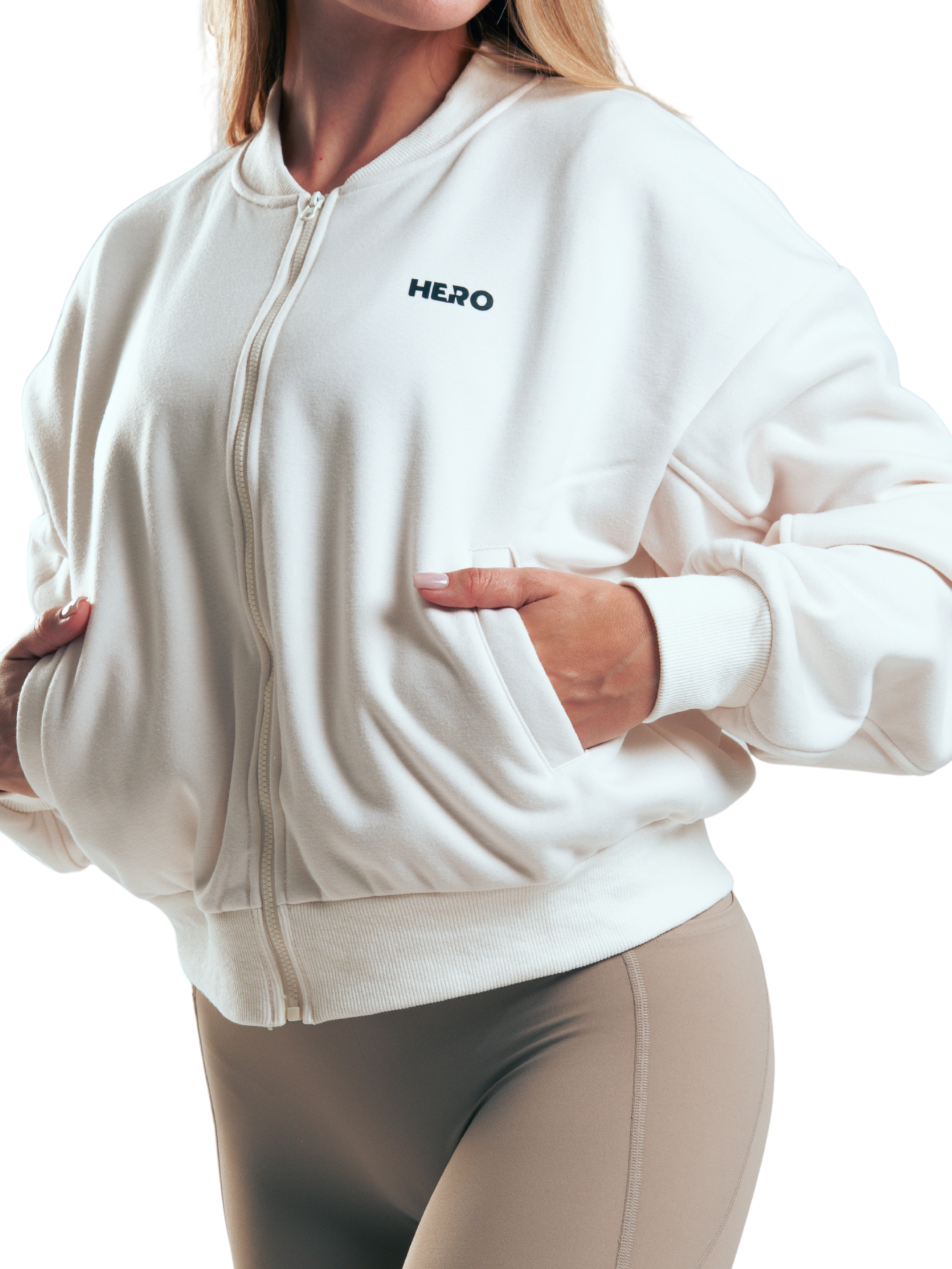 BOMBER BASIC FIT BEIGE