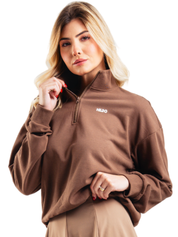 BUZO CROP FIT HERO MARRON