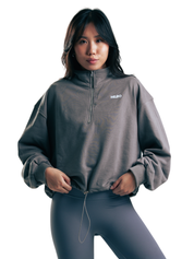 CHAQUETA CROP ZIPPER HERO GRIS