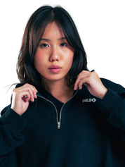 CHAQUETA CROP ZIPPER HERO NEGRO