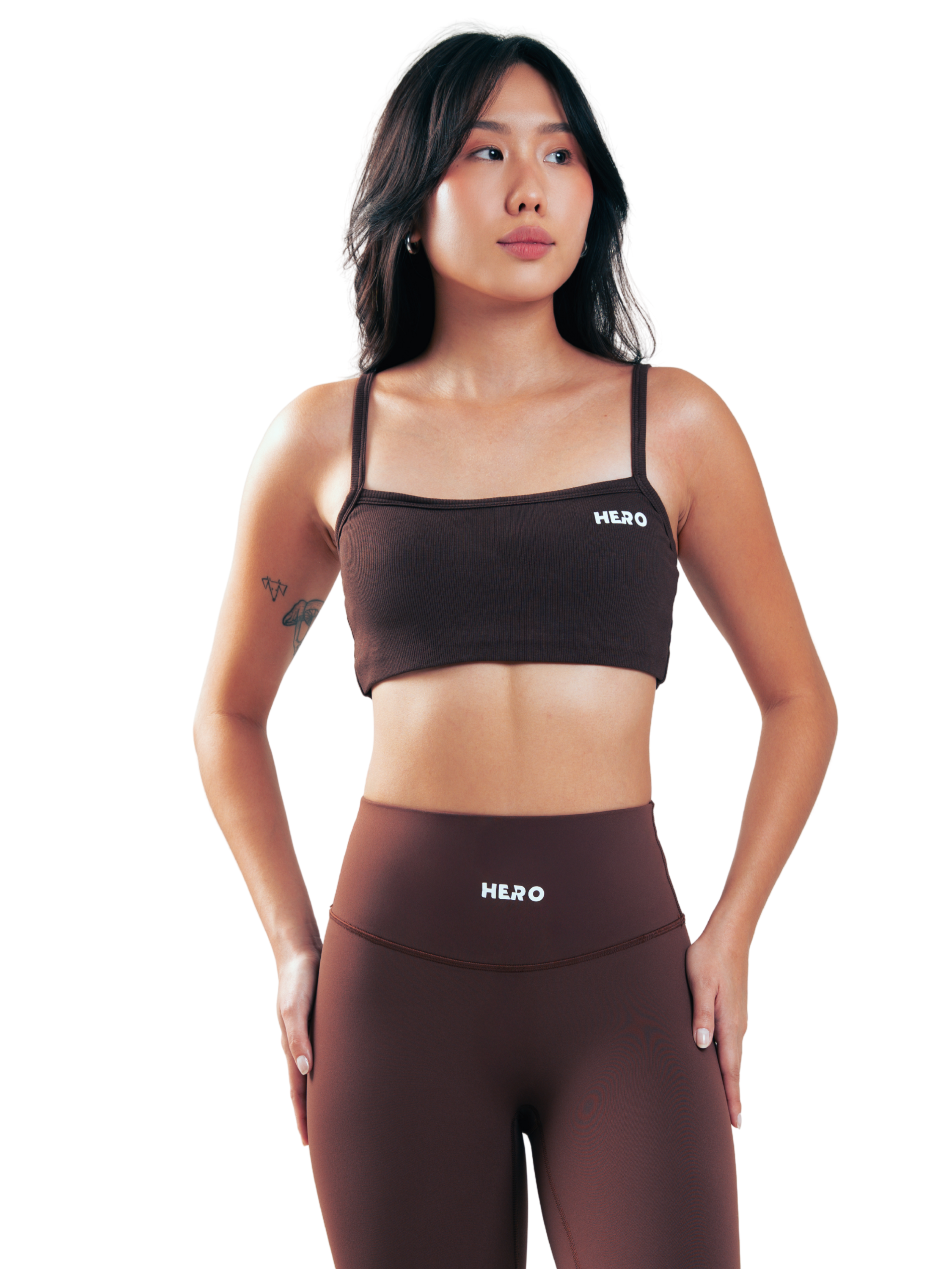 CROP TOP ACANALADO HERO MARRON