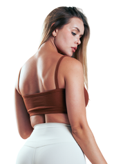 CROP TOP ACANALADO HERO MARRON CLARO