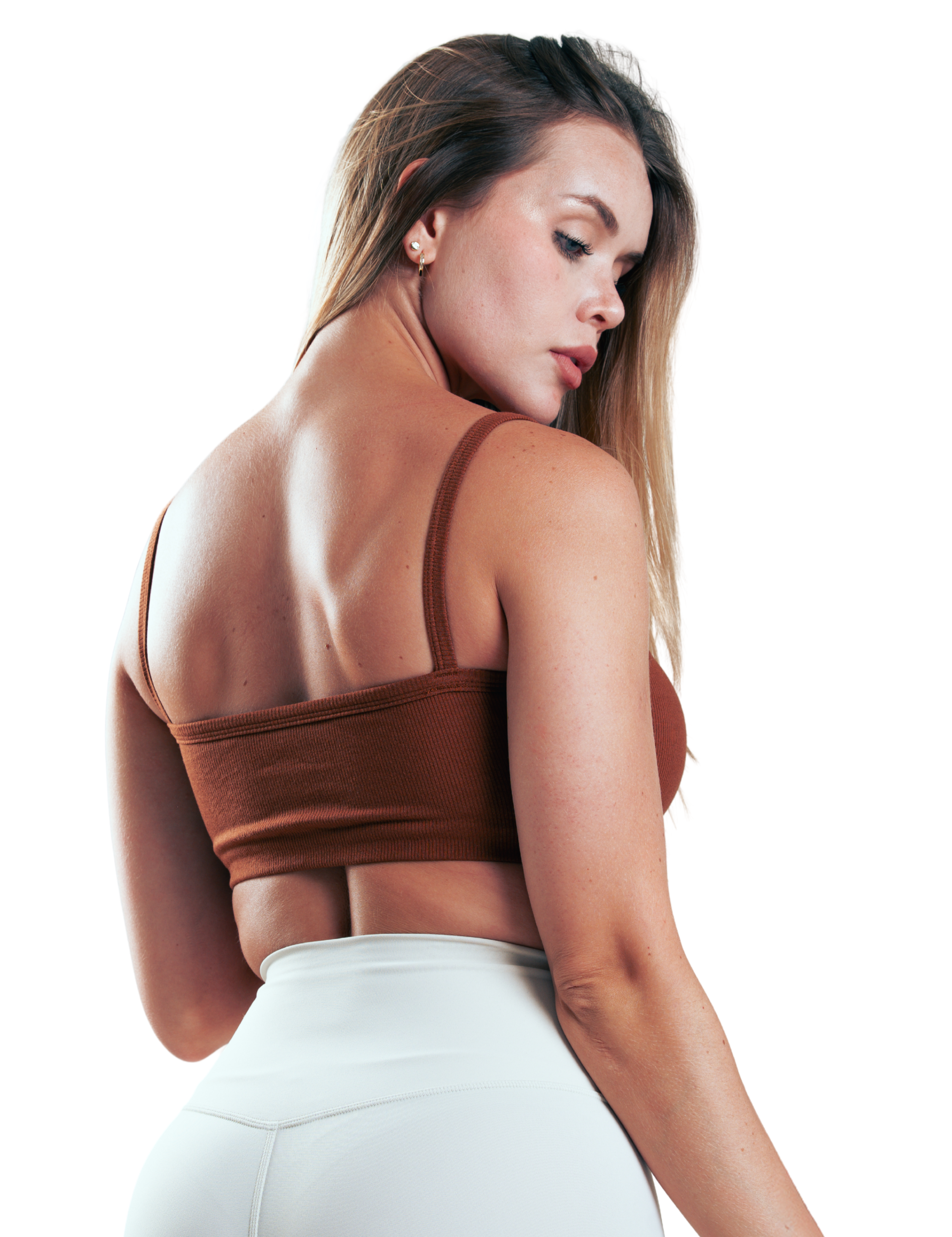 CROP TOP ACANALADO HERO MARRON CLARO