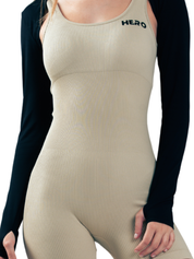 JUMPSUIT SHORT HERO BEIGE