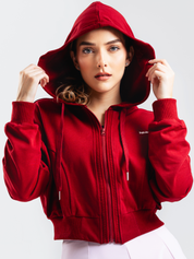 ESSENTIAL CROP HOODIE HERO VINOTINTO