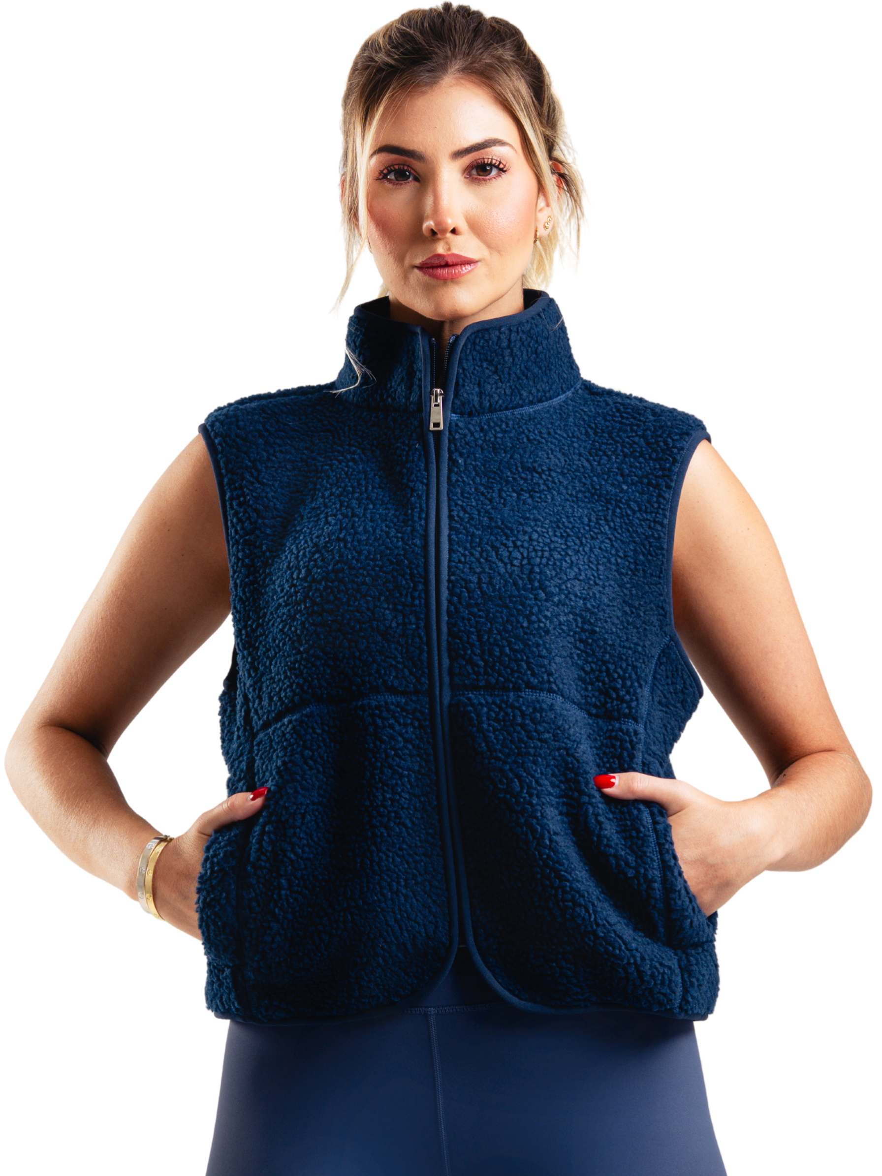 ESSENTIAL SHERPA VEST HERO AZUL NAVY