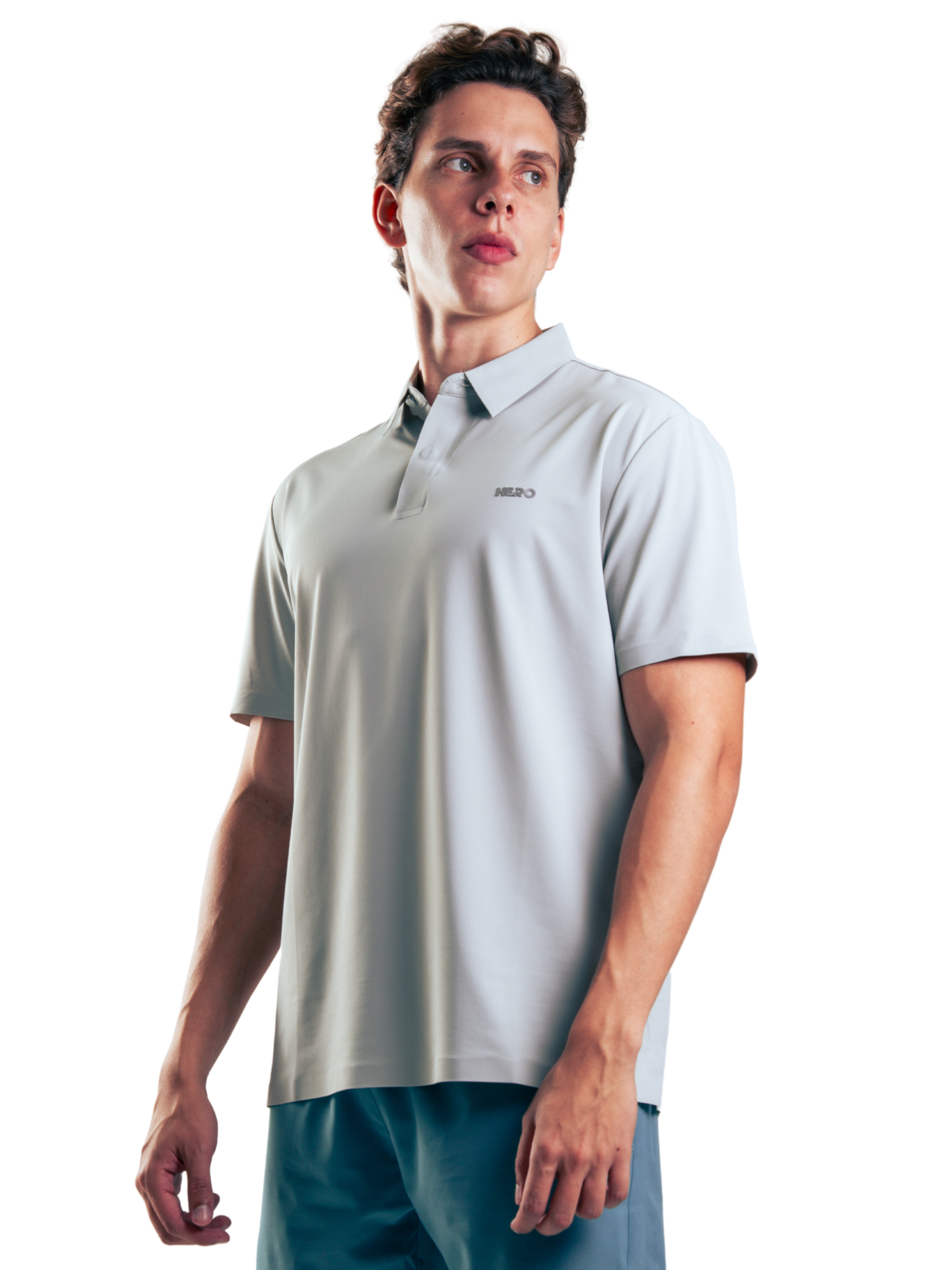 FITNESS POLO HERO GRIS