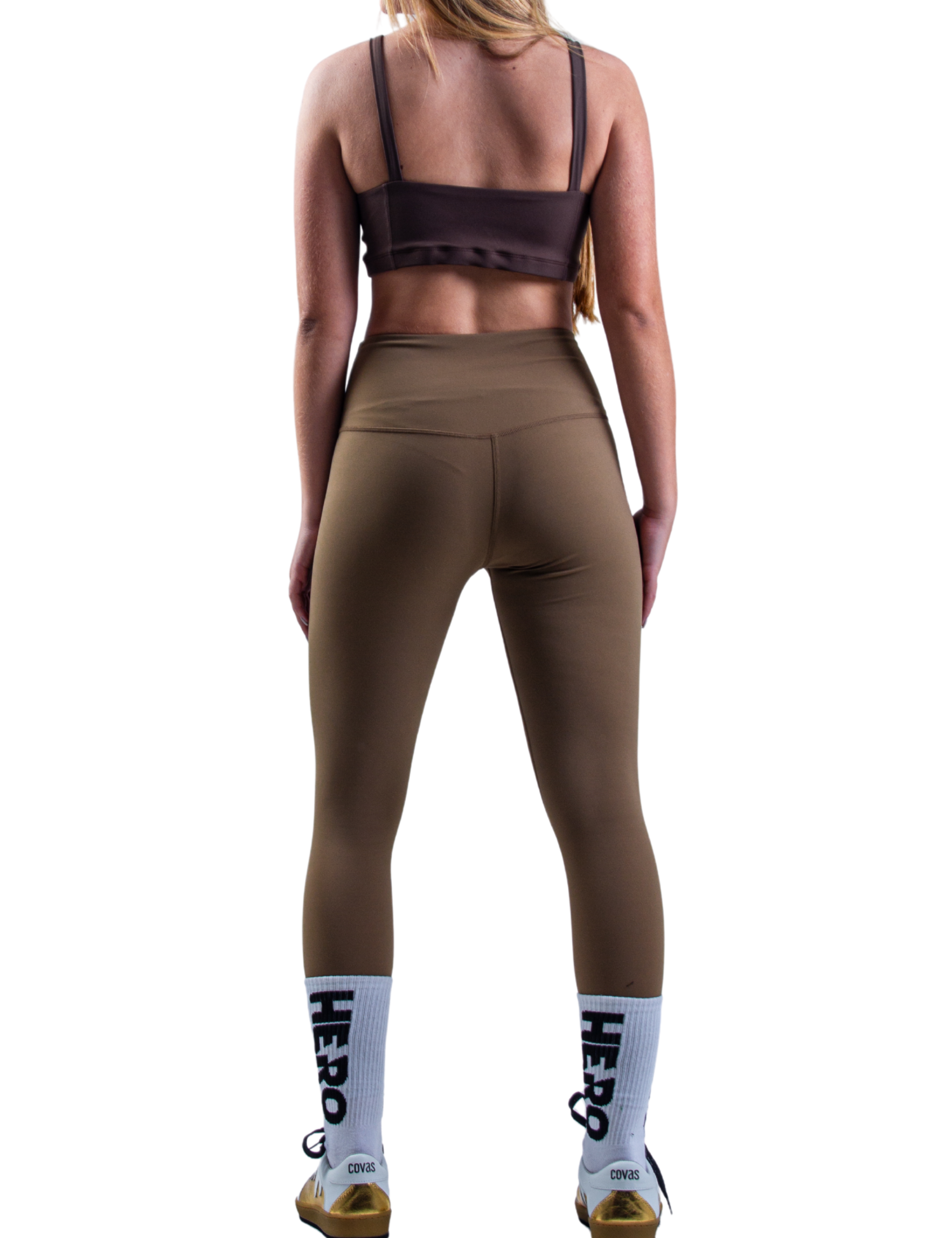 LEGGIN DOBLE COSTURA LISO HERO MARRON