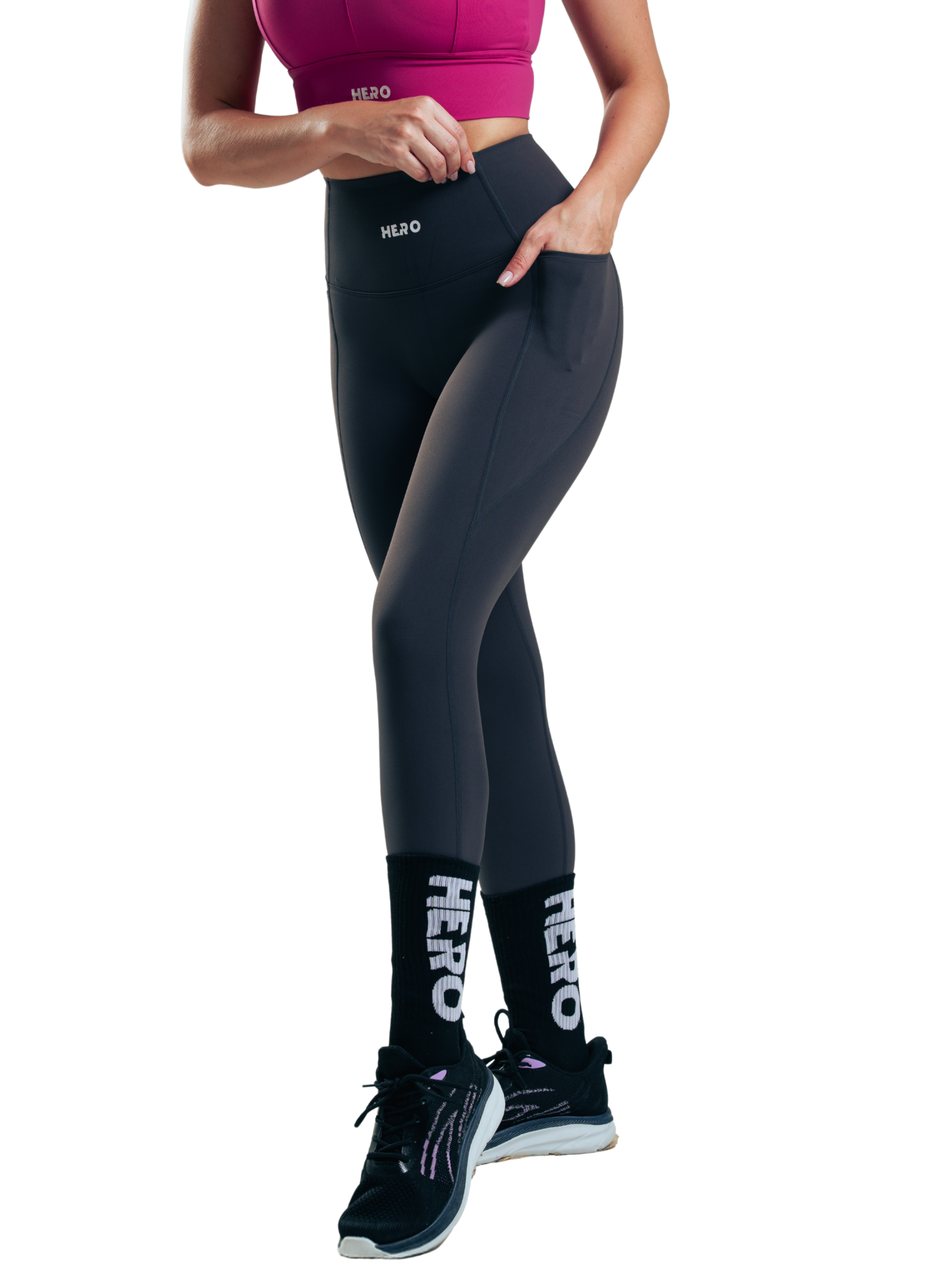 LEGGINS TWO POCKET HERO GRIS