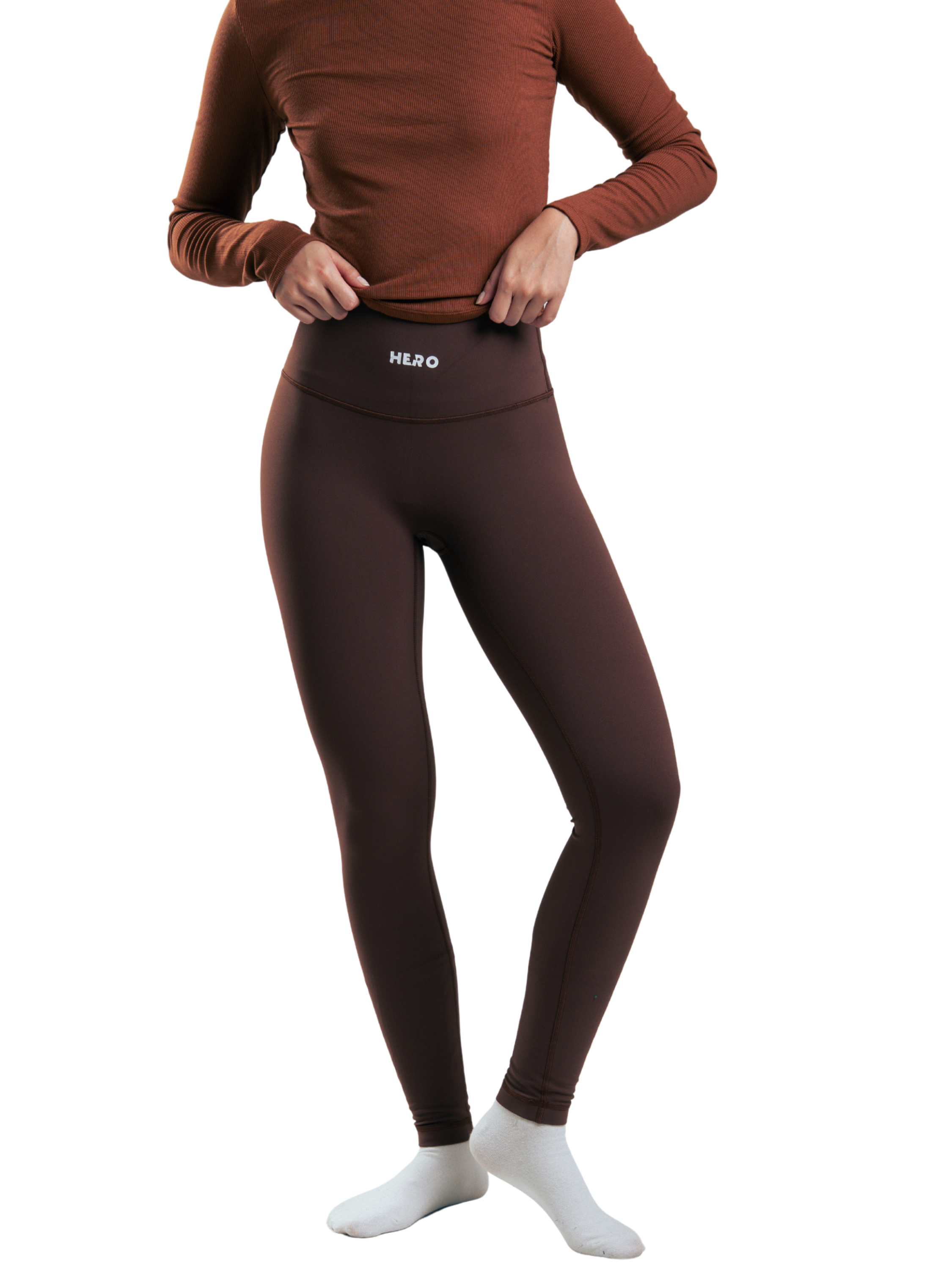 LEGGIN GUSSET FIT HERO MARRON
