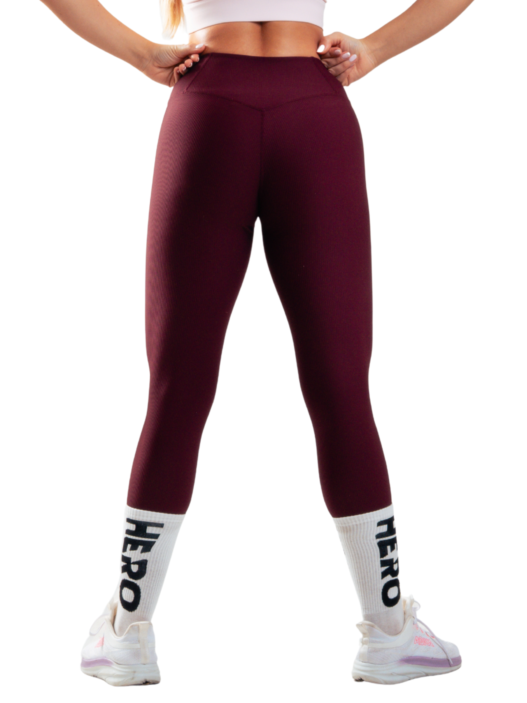 LEGGIN RIBBED HERO VINOTINTO