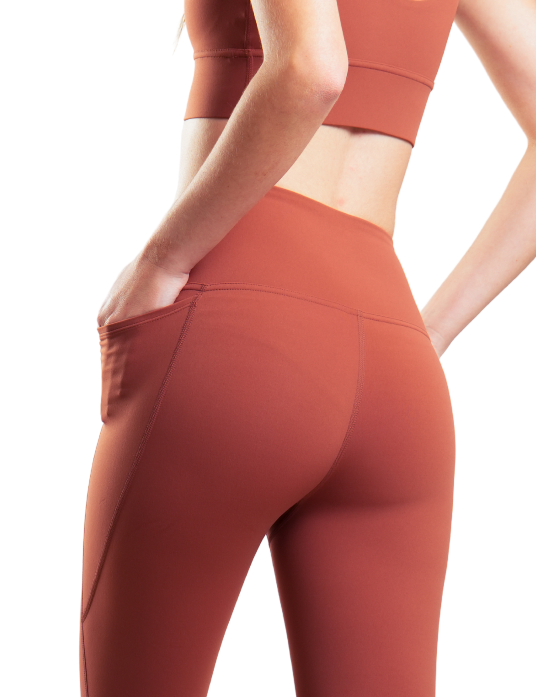 LEGGIN V POCKET MARRON