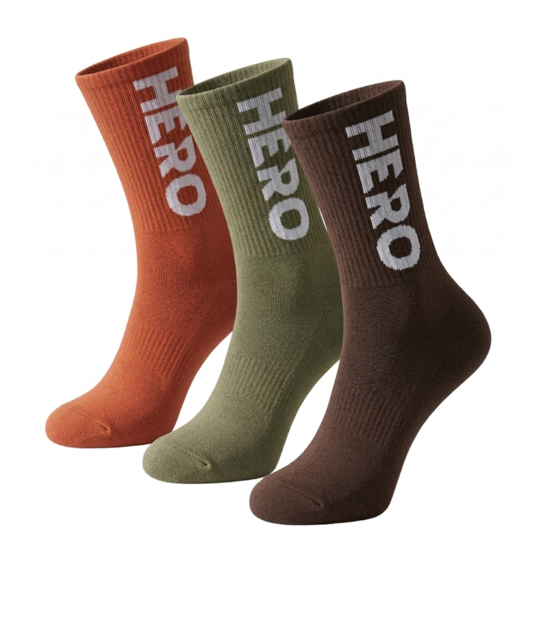 3PACK MEDIAS HERO MARRON