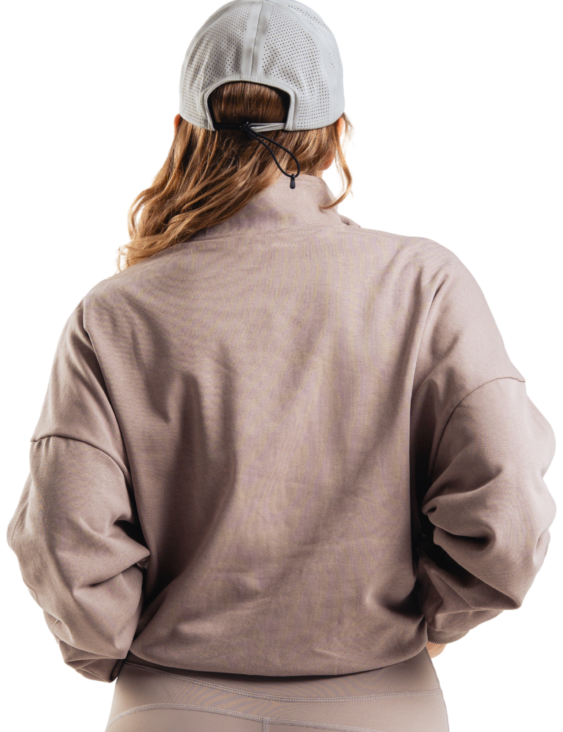 OVERSIZED HALF ZIP HERO MARRON