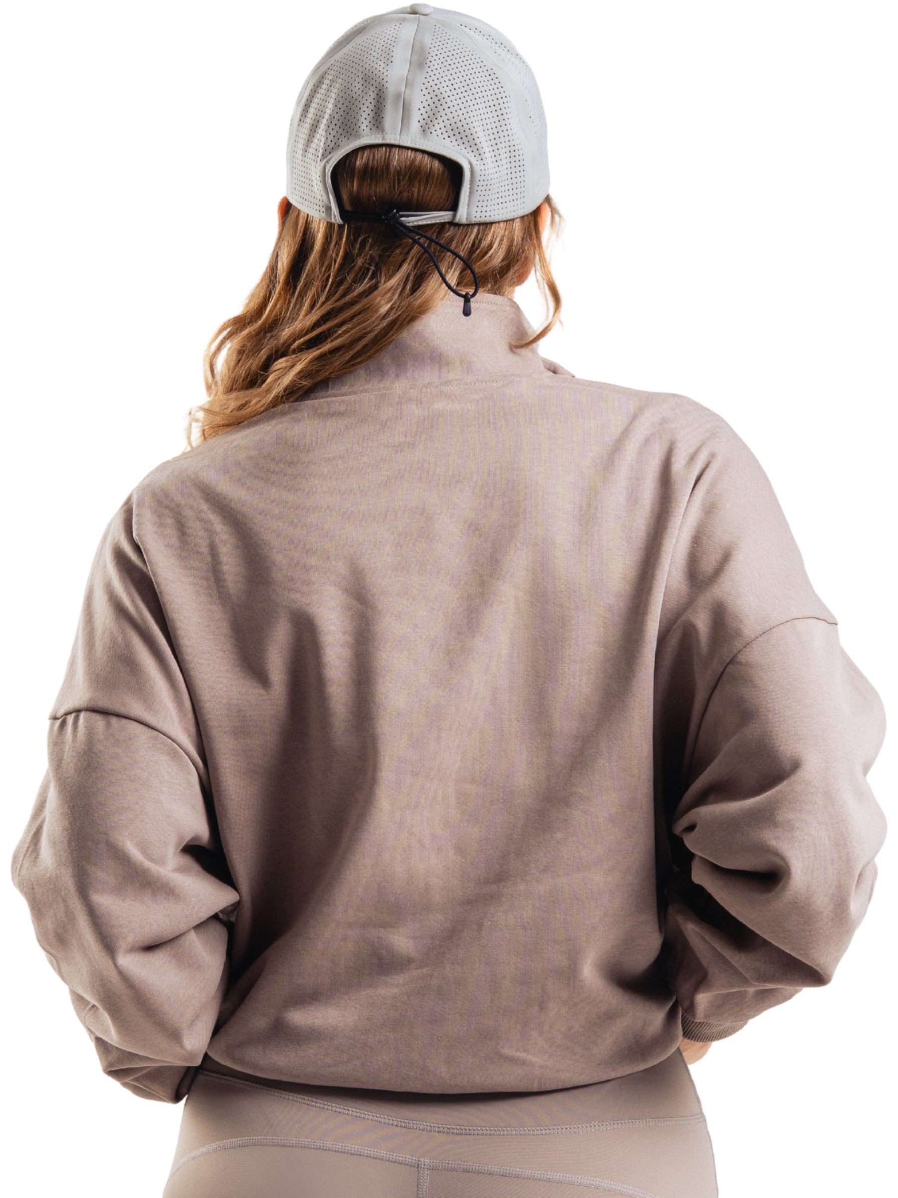 OVERSIZED HALF ZIP HERO MARRON