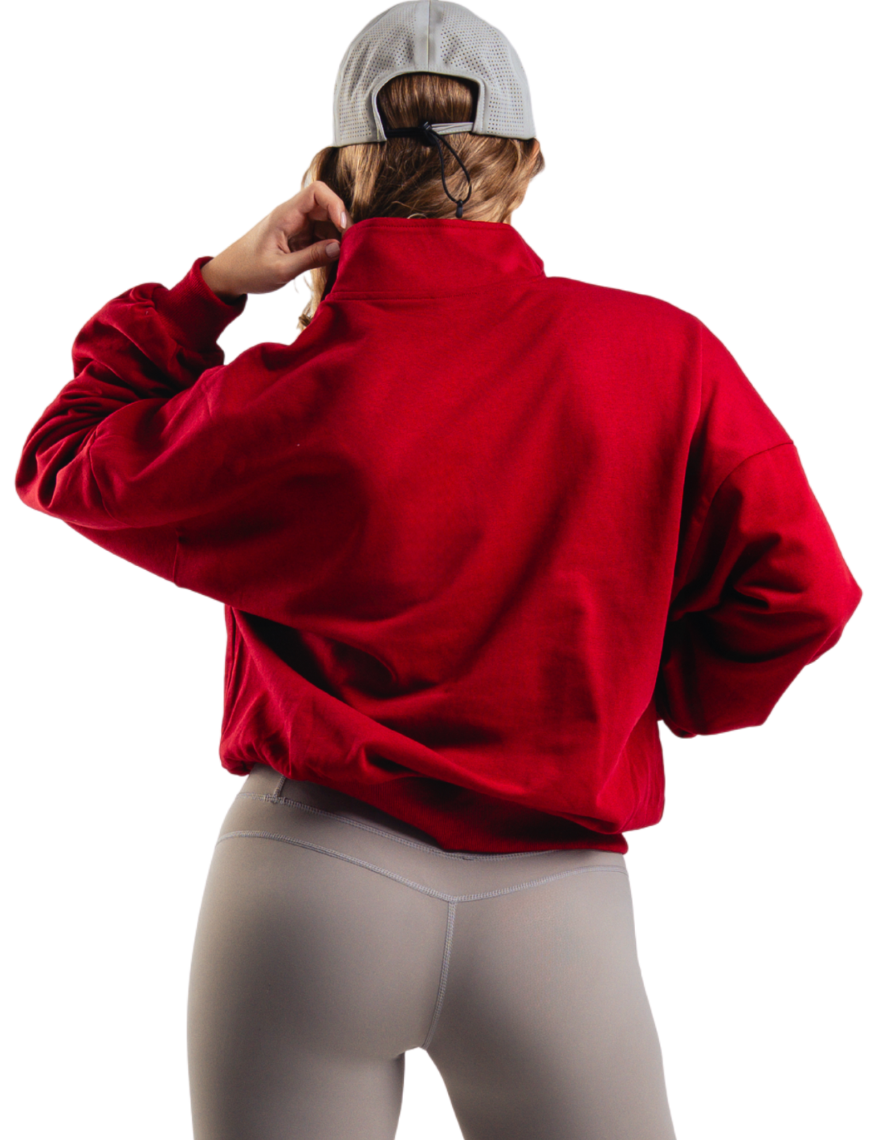 OVERSIZED HALF ZIP HERO ROJO