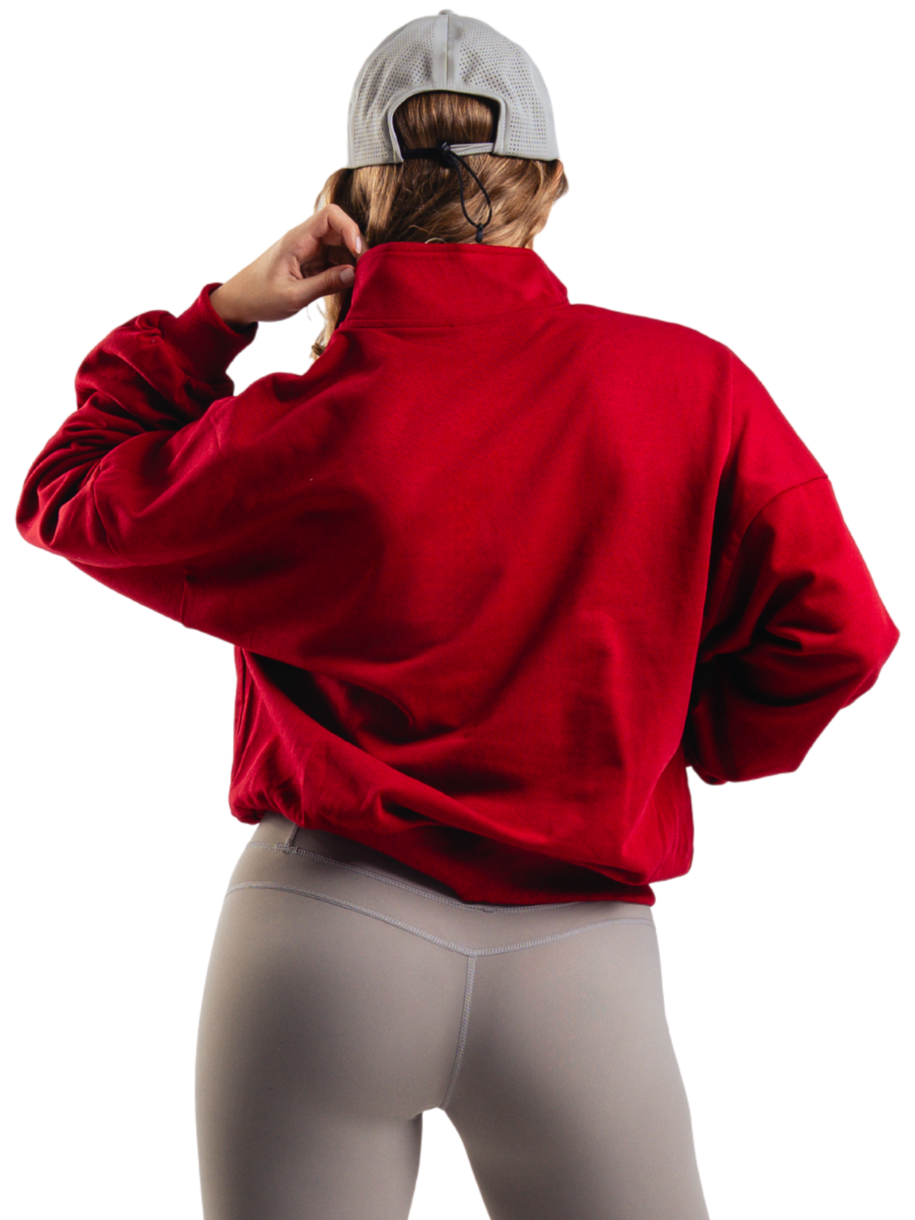 OVERSIZED HALF ZIP HERO ROJO
