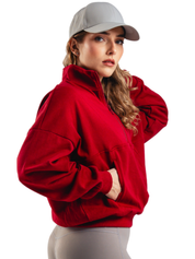 OVERSIZED HALF ZIP HERO ROJO