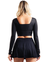 SCULPTED NECKLINE CROP HERO NEGRO