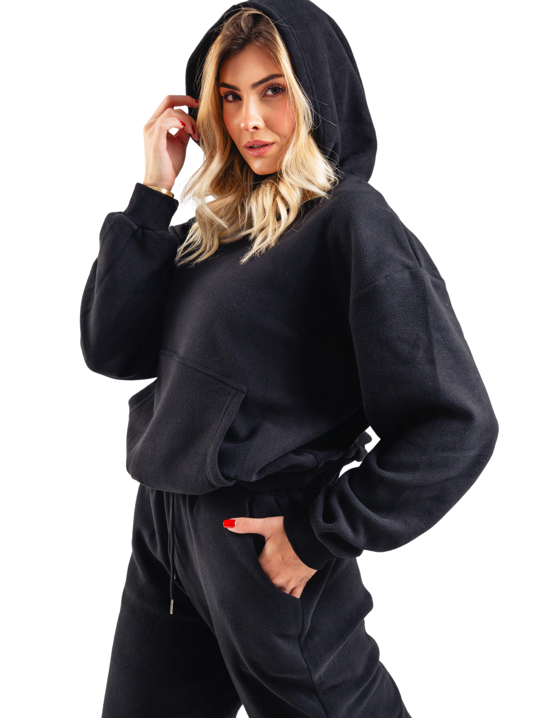 SET BASIC FIT HOODIE HERO NEGRO
