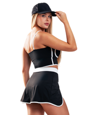 CONJUNTO FALDA Y TOP BODERLINE NEGRO