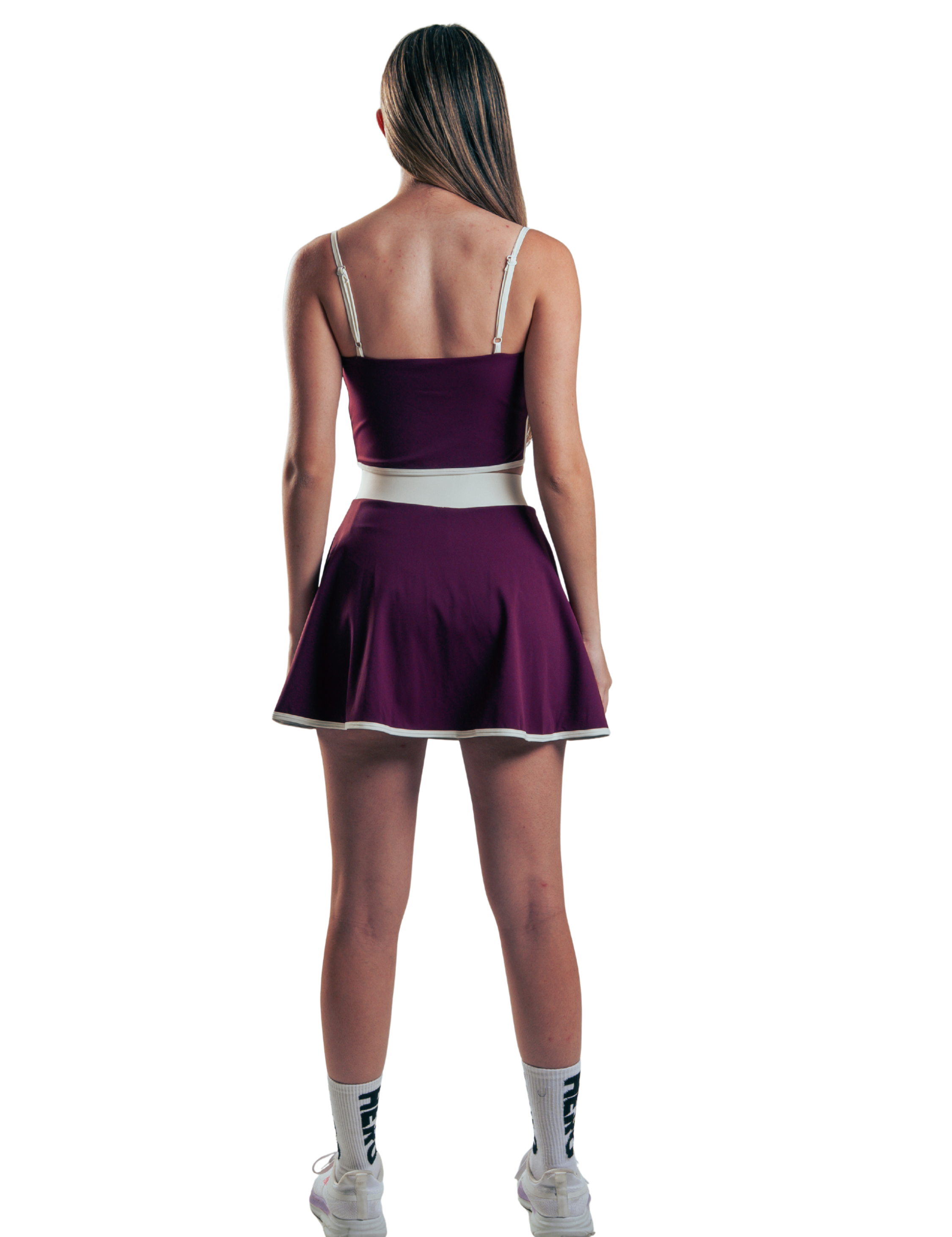 CONJUNTO FALDA Y TOP BODERLINE HERO VINOTINTO