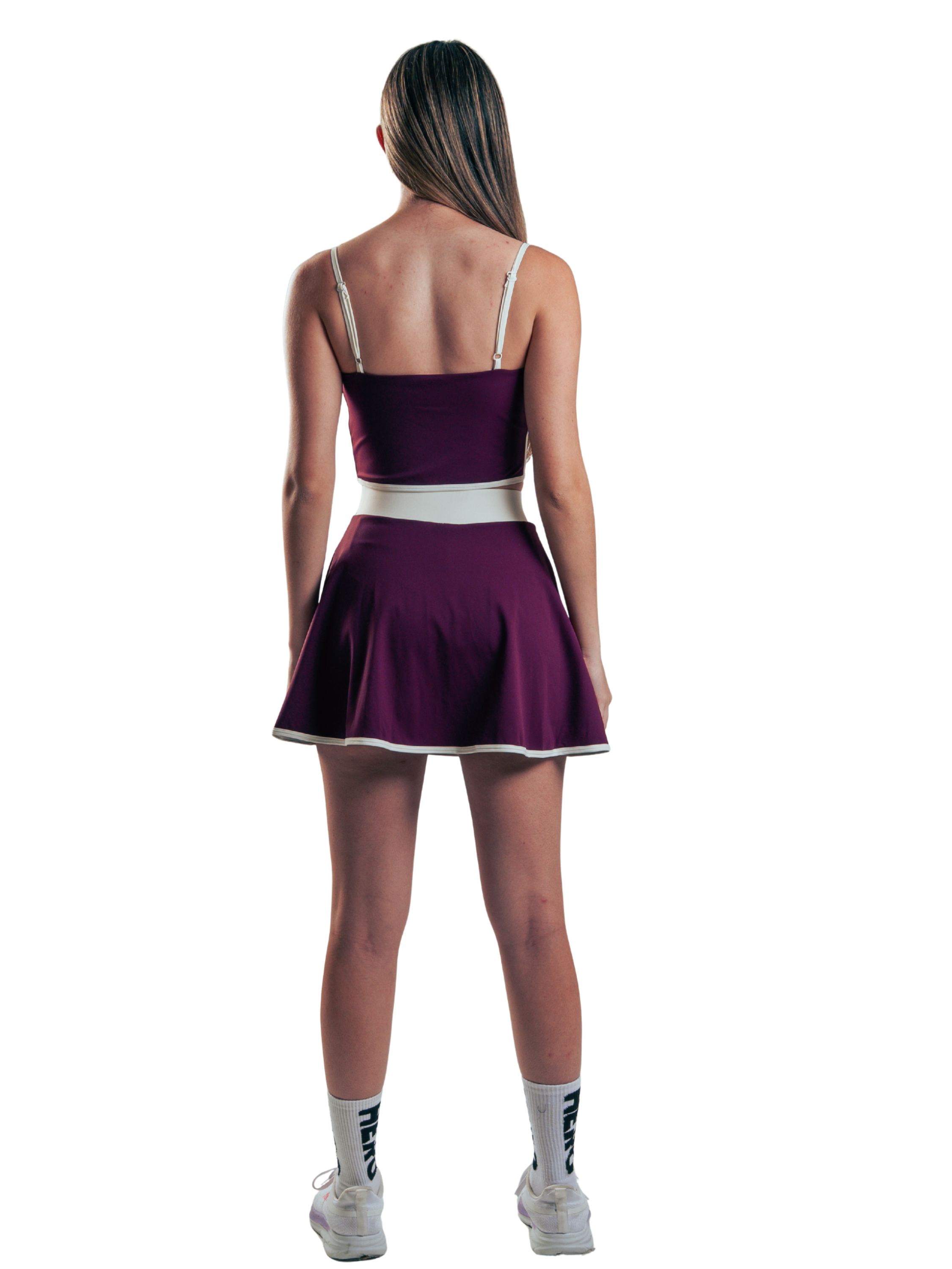 CONJUNTO FALDA Y TOP BODERLINE HERO VINOTINTO