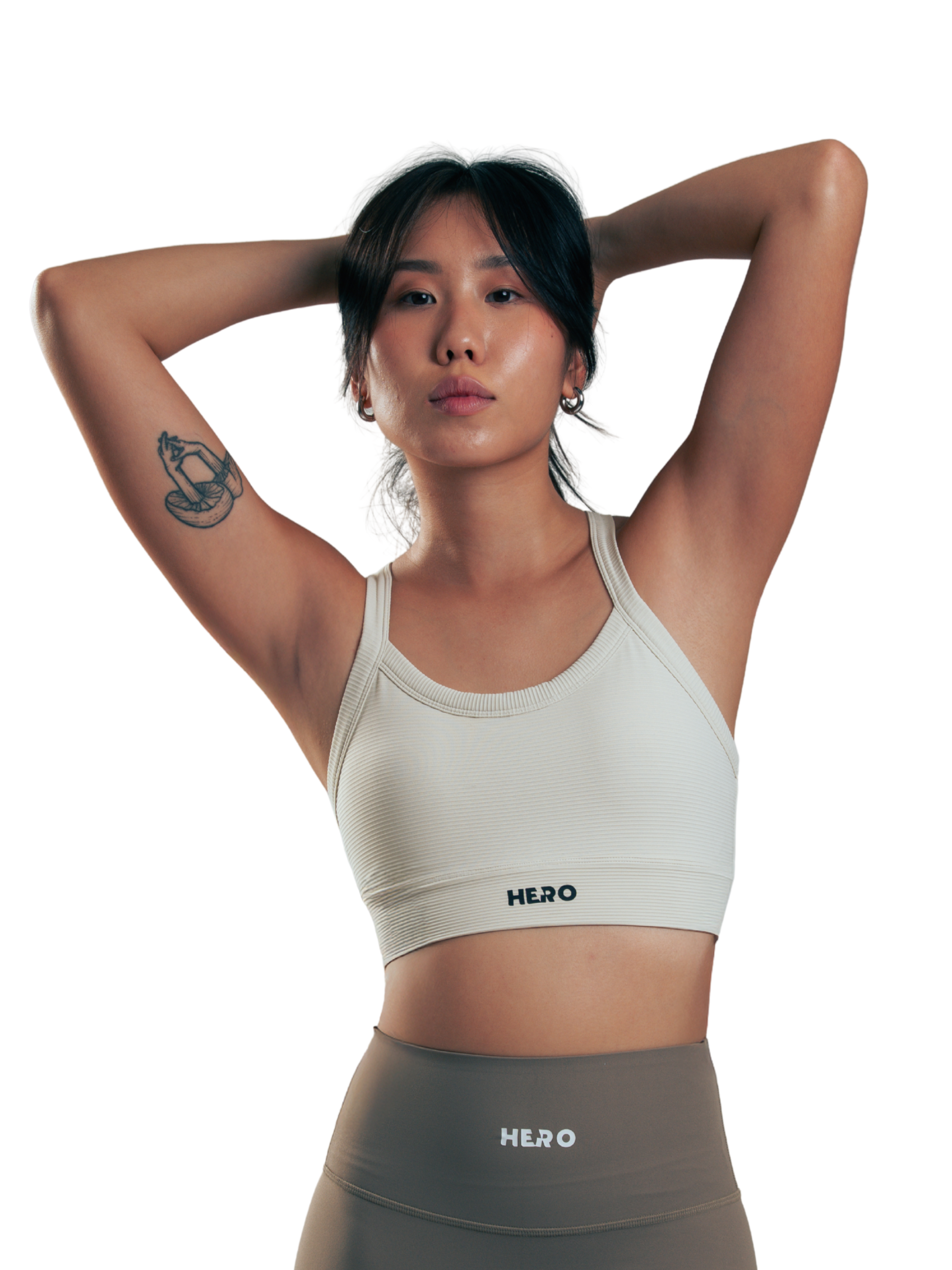 BRASIER DEPORTIVO STRAP DELGADO CON ESPALDA EN X HERO BEIGE