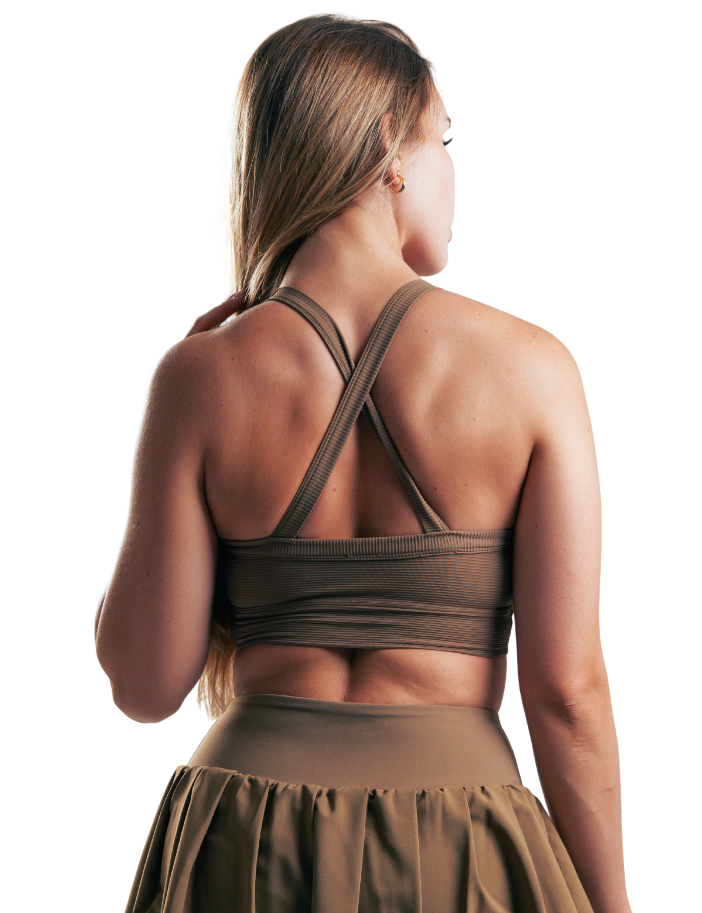 BRASIER DEPORTIVO STRAP DELGADO CON ESPALDA EN X HERO MARRON