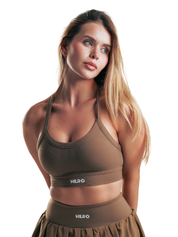 BRASIER DEPORTIVO STRAP DELGADO CON ESPALDA EN X HERO MARRON