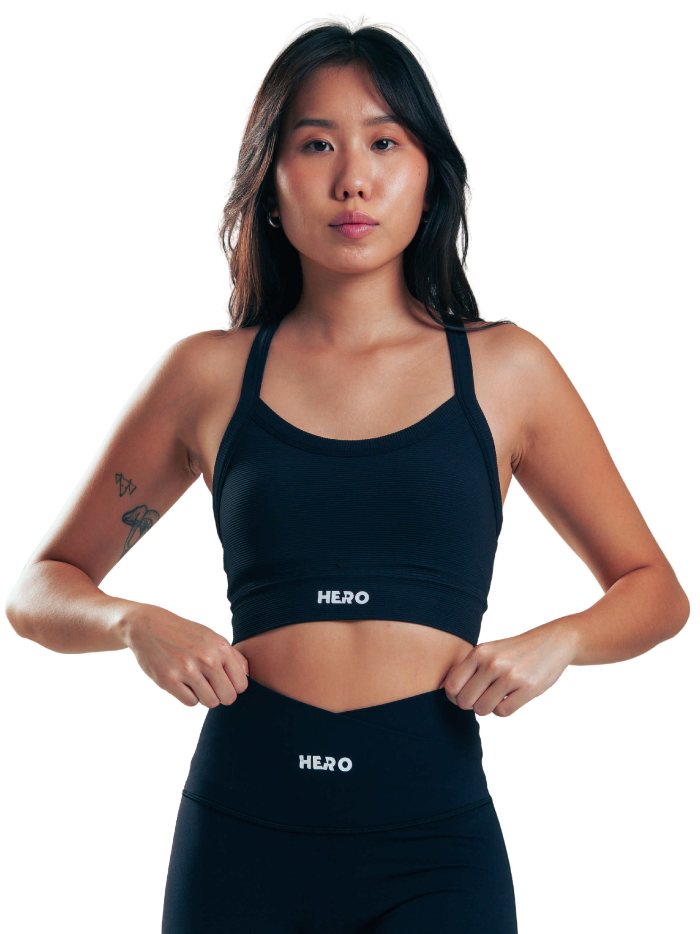 BRASIER DEPORTIVO STRAP DELGADO CON ESPALDA EN X HERO NEGRO