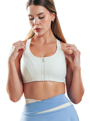 ZIP SPORTS BRA HERO BEIGE