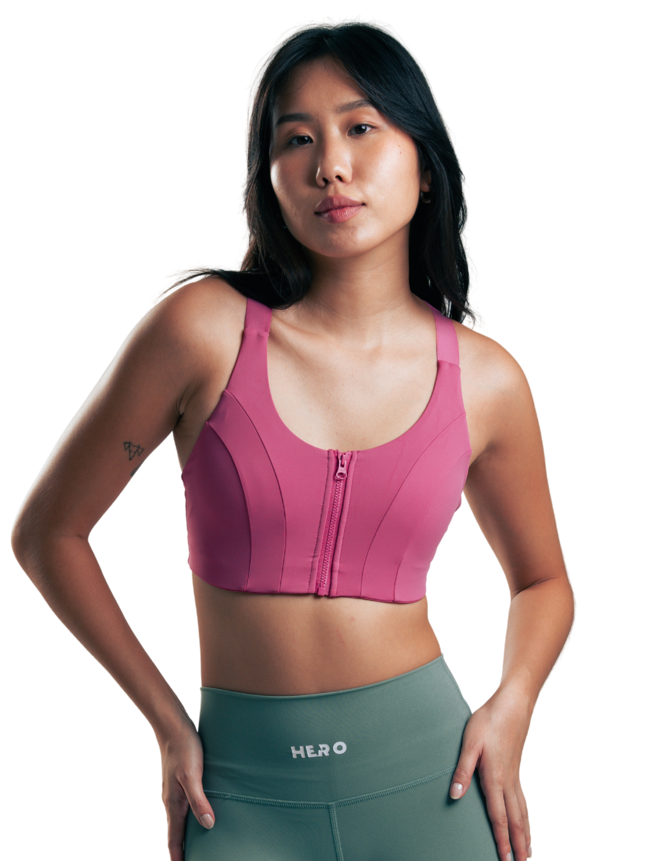 ZIP SPORTS BRA HERO ROSADO