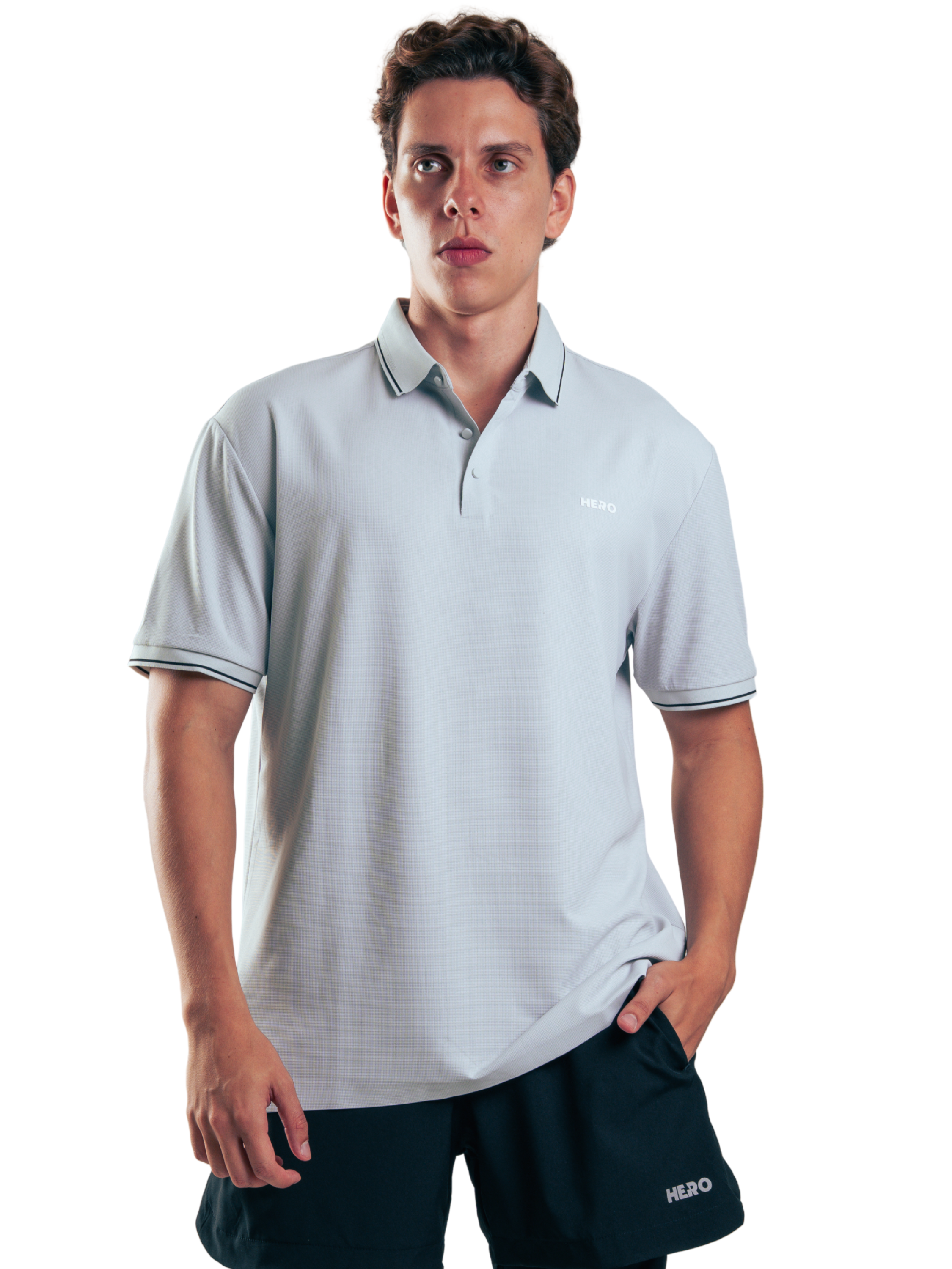 SPORT FIT POLO HERO GRIS CLARO