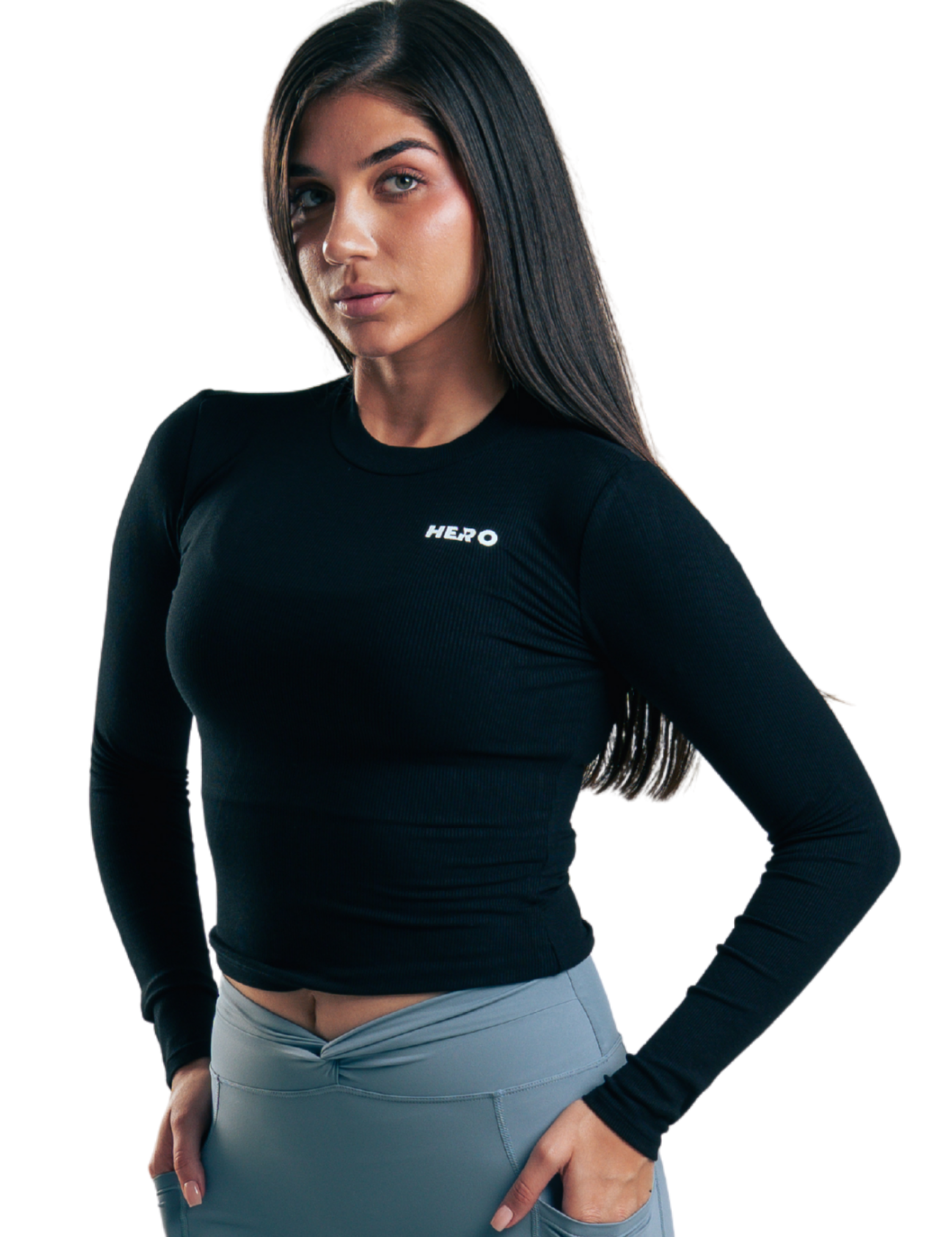 SUETER ACANALADO SLIM HERO NEGRO