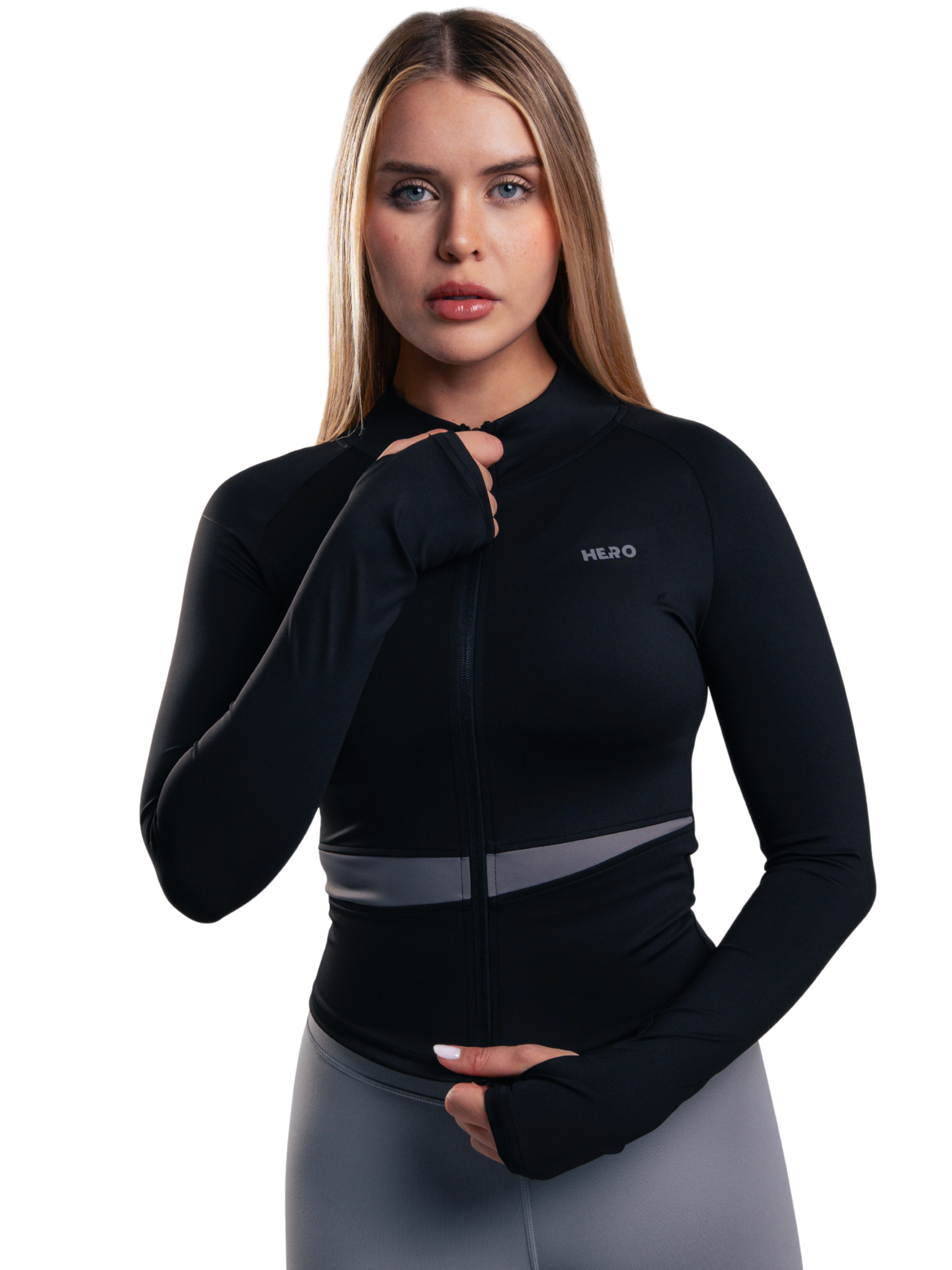 SUETER BASIC ZIP HERO NEGRO