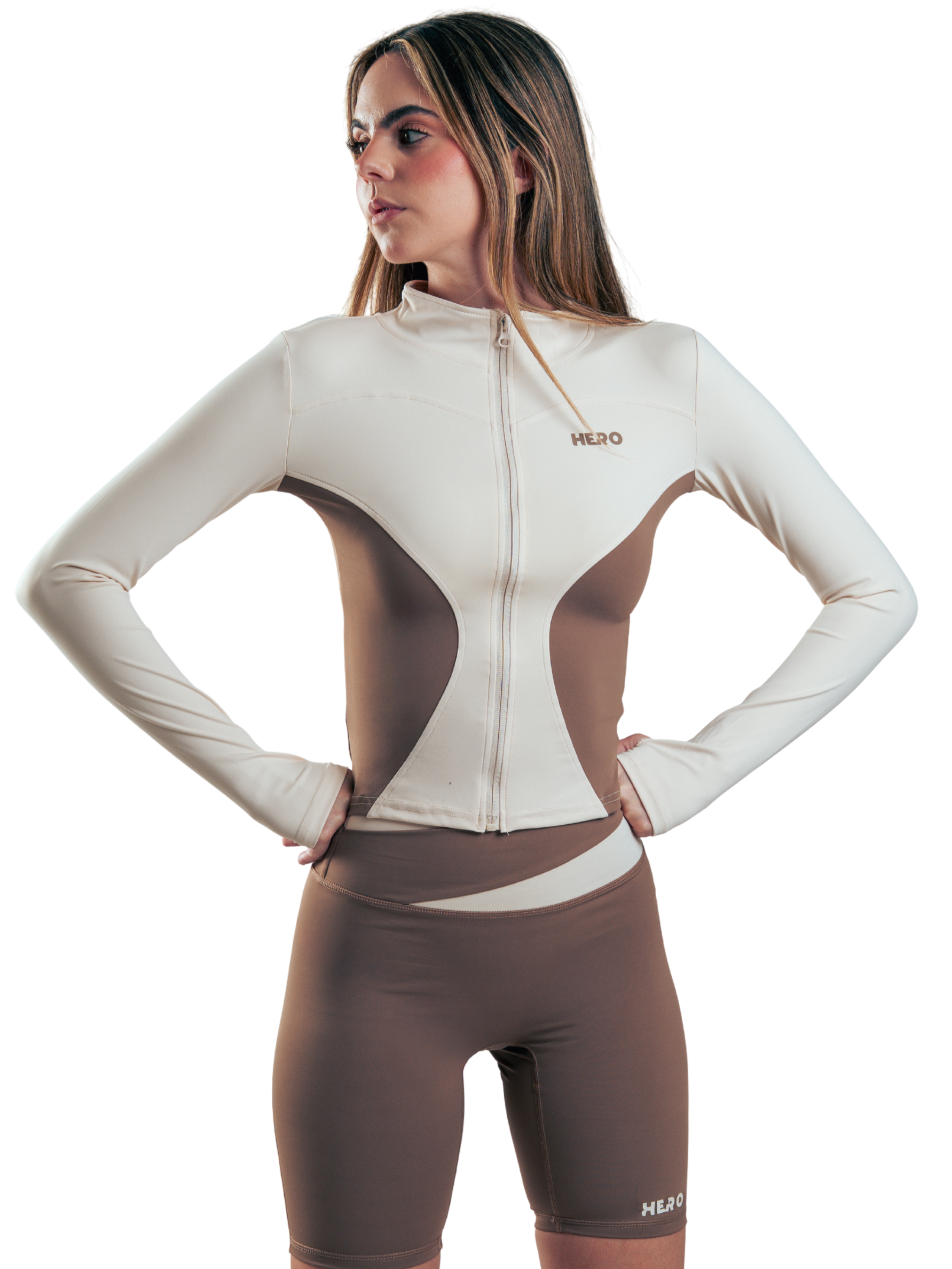 SUETER BITONO FIT HERO BEIGE