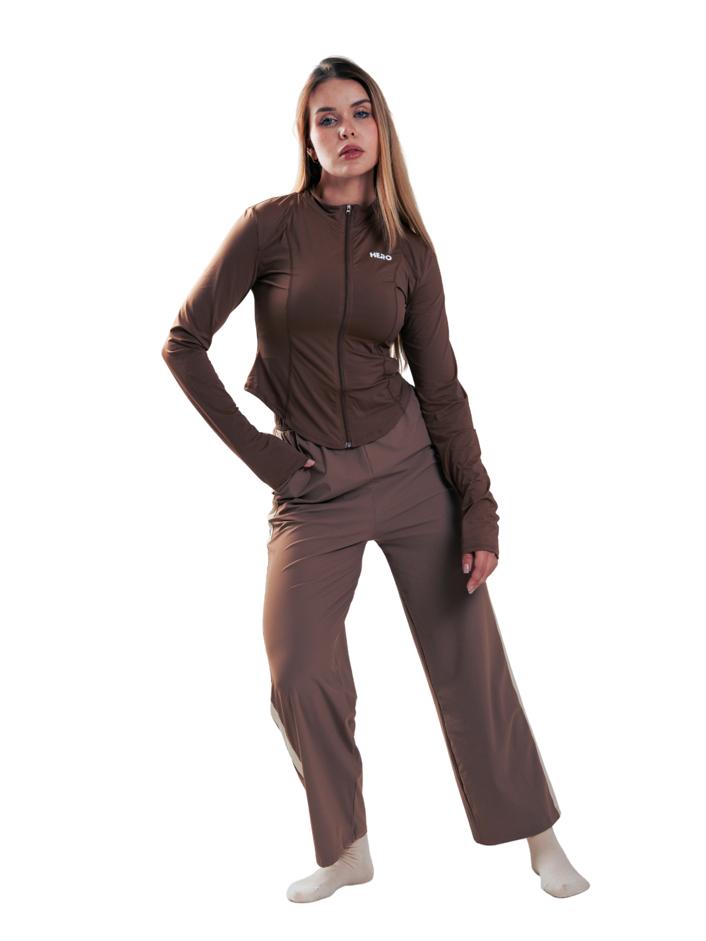 SUETER CROP FIT HERO MARRON