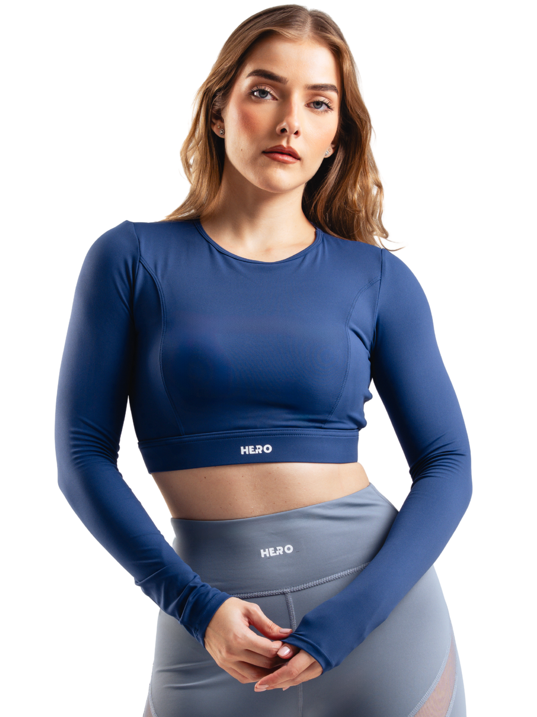 CROP TOP FIT PRO HERO AZUL