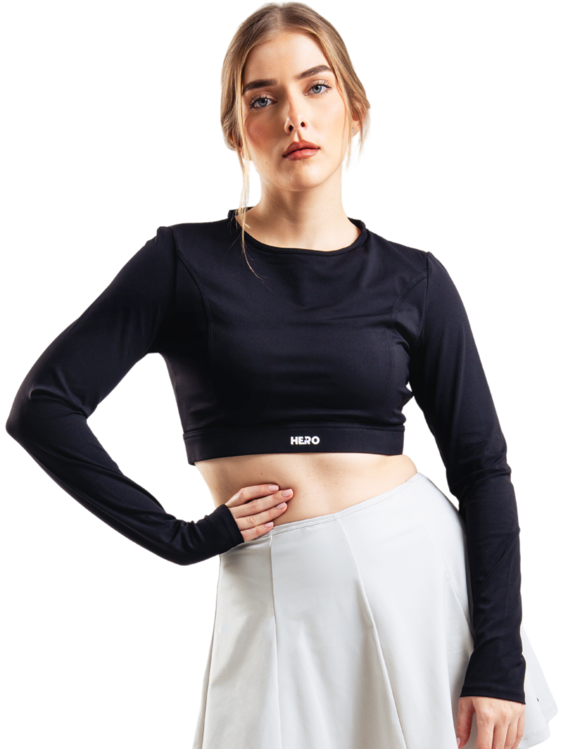 CROP TOP FIT PRO HERO NEGRO