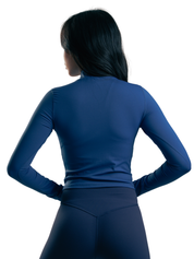 SUETER CROP ZIP AZUL