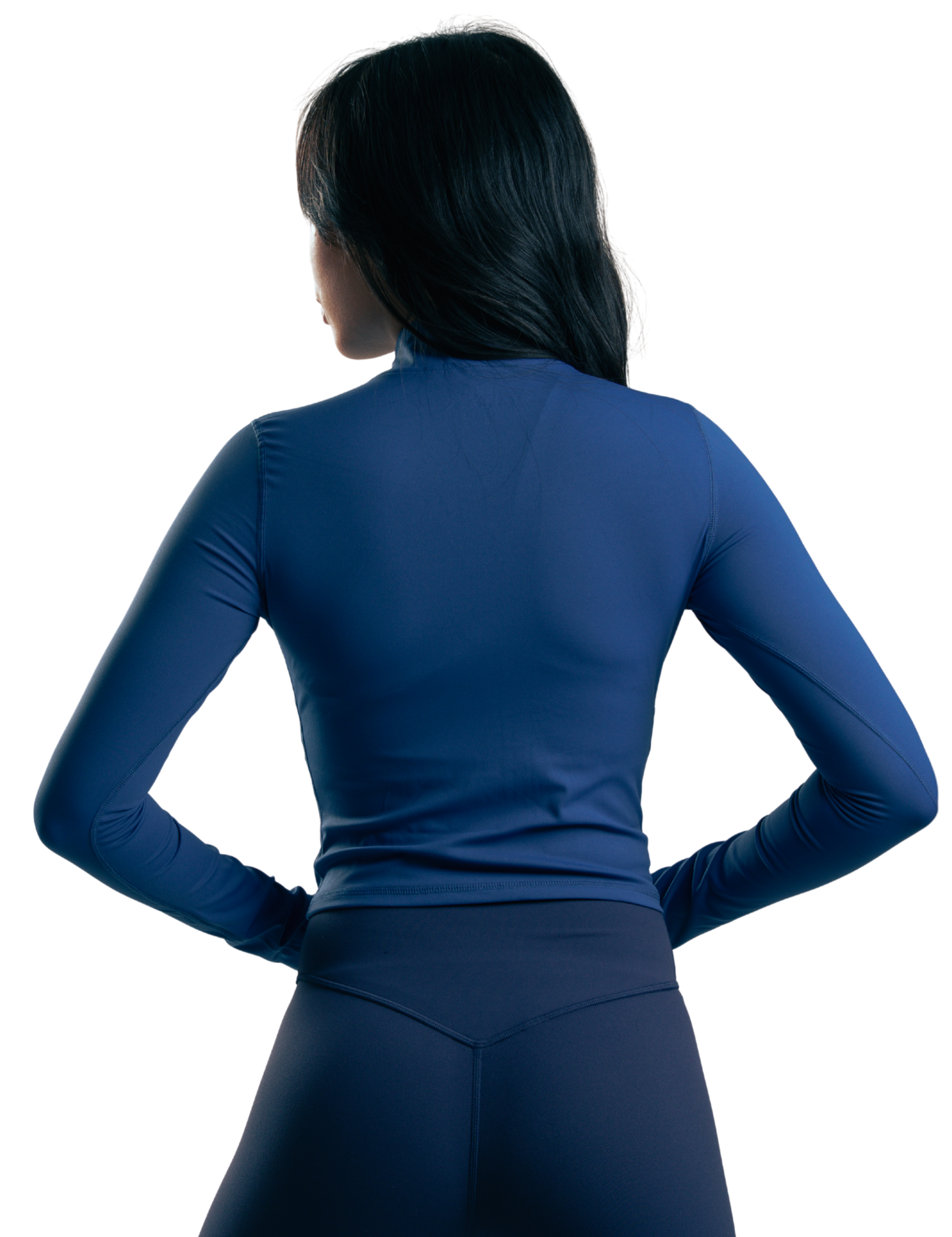 SUETER CROP ZIP AZUL