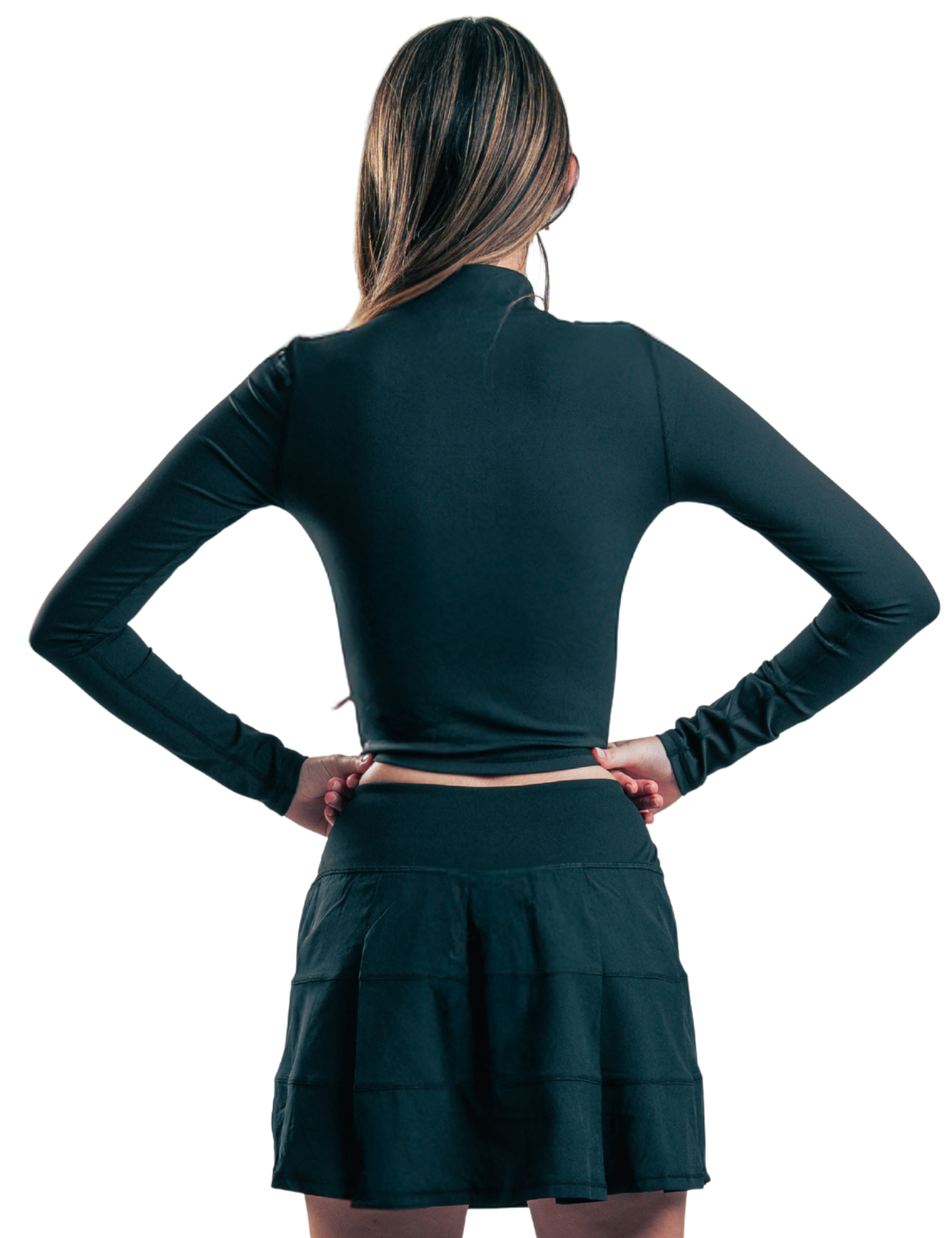 SUETER CROP ZIP NEGRO