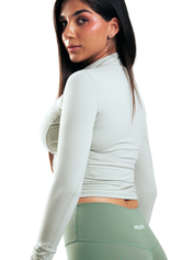 SUETER CROP ZIP VERDE